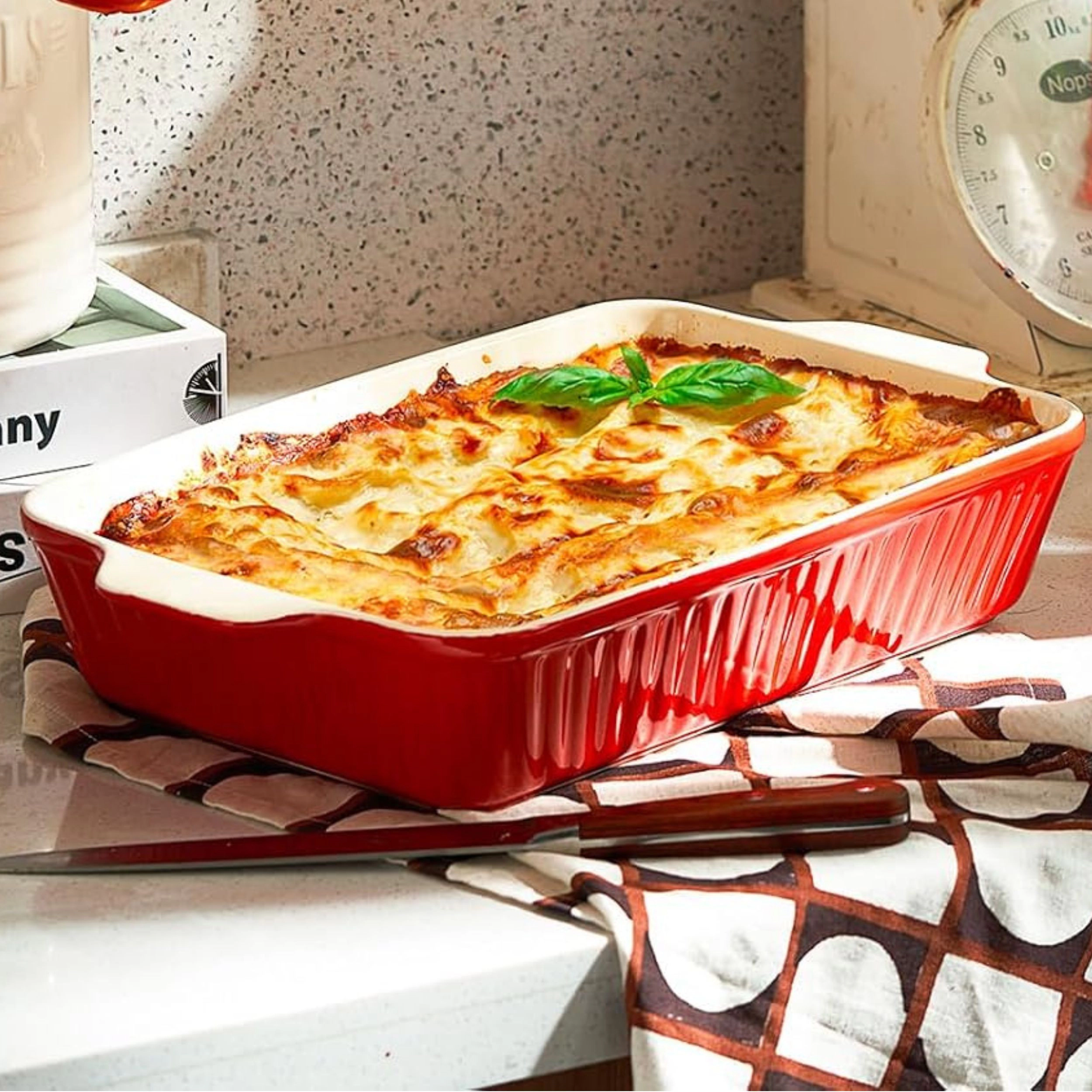 Stock Preferred Ceramic Casserole Baking Dish with Handles 135 oz 9x13 Inch