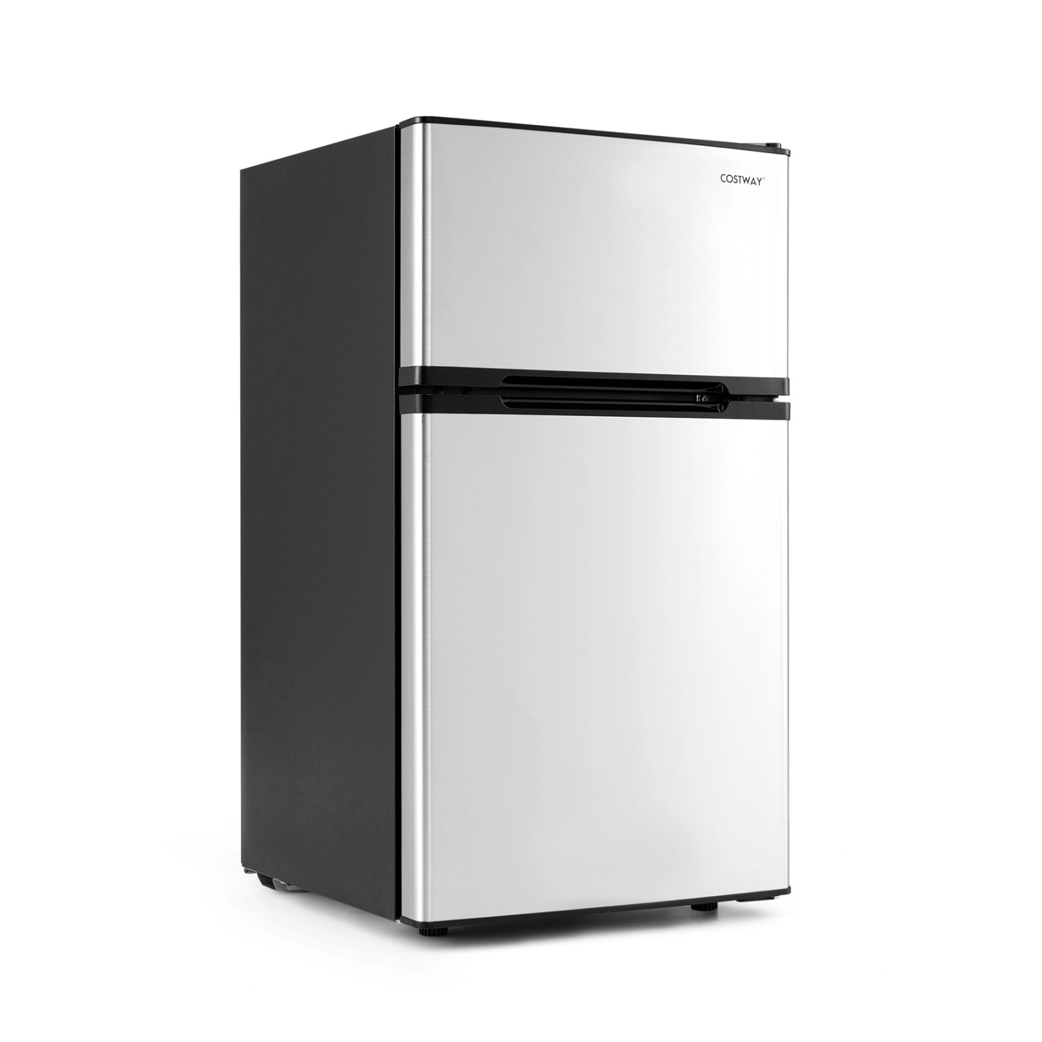 LJG 3.2 Cu.Ft Mini Fridge with Freezer Double Door Small Refrigerator with Adjustable Thermostat