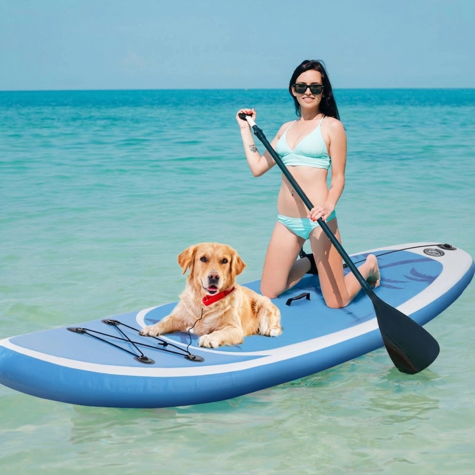SUGIFT 10-ft Inflatable SUP Board, 310-lb Capacity, 3-Piece Paddle, Hand Pump