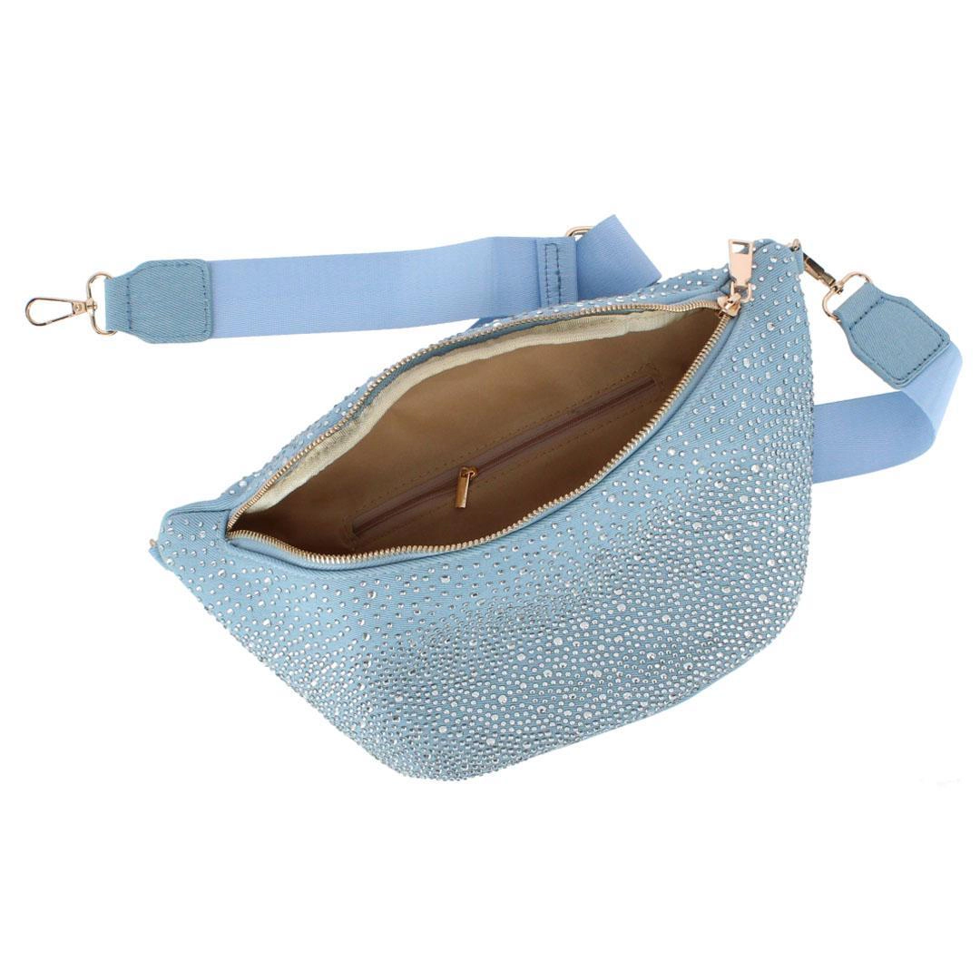 CTM Women's Rhinestine Studded Fanny Pack