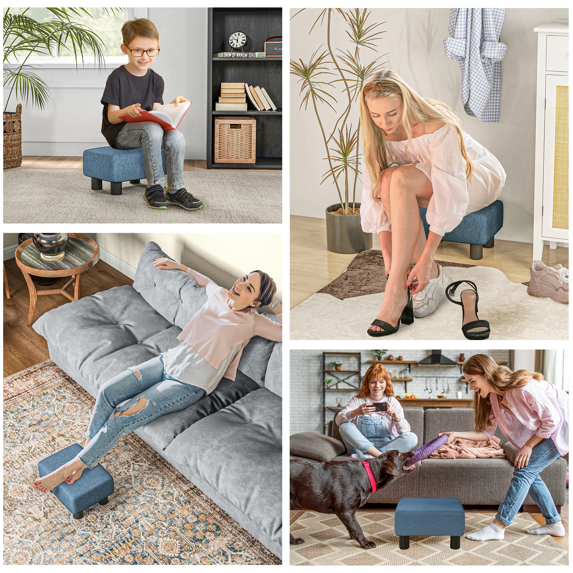 Hivvago Cube Ottoman Foot Stool For Living Room