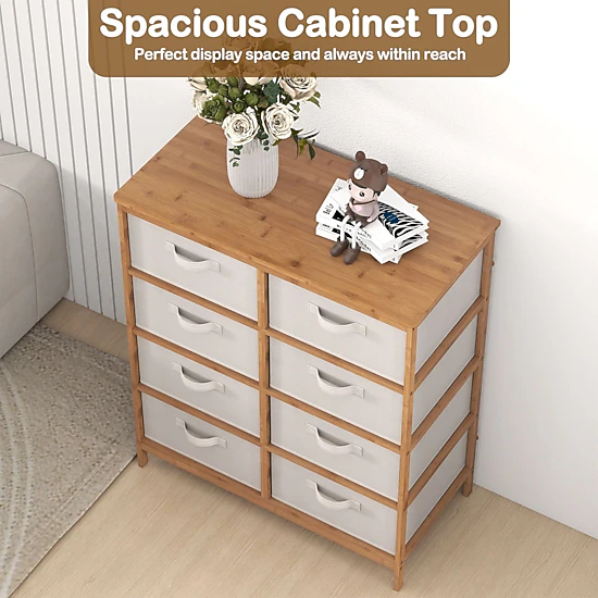 SlickBlue 8-Drawer Dresser with Fabric Storage Drawers