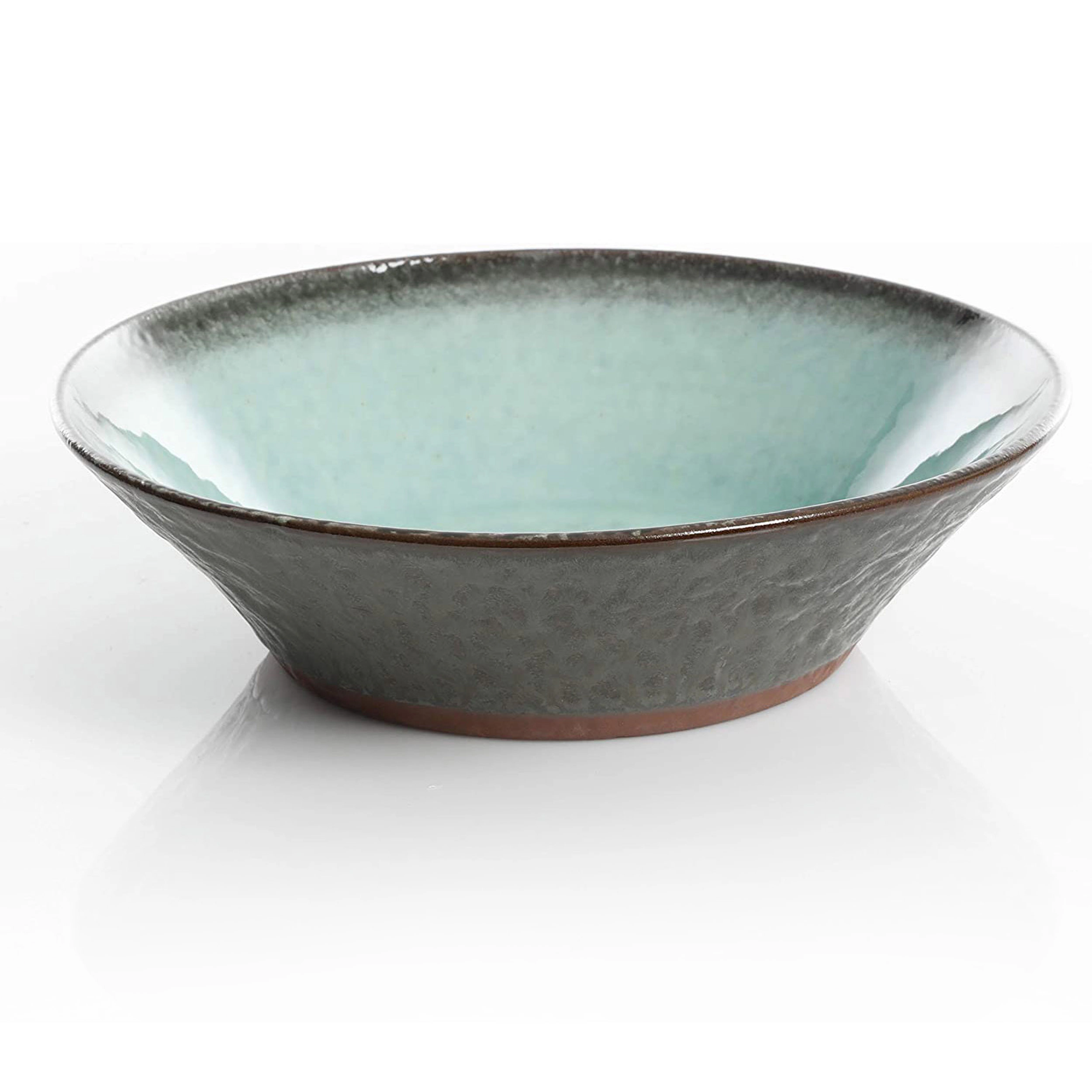 Gibson Elite Green Lantern 16 Piece Round Terracotta Double Bowl Dinnerware Set