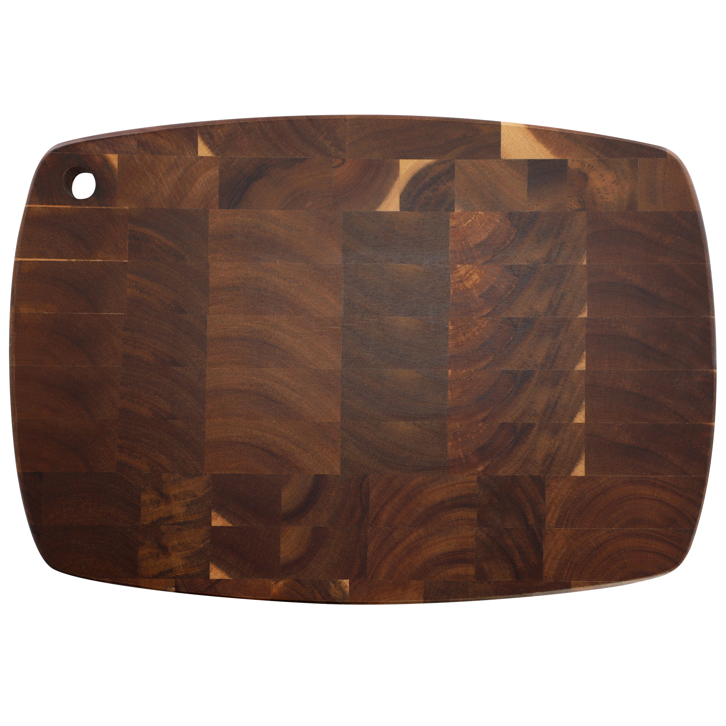 MegaChef 15.5 x 10.5 Inch Acacia Wood Rectangular Cutting Board with Rounded Edge in Dark Brown