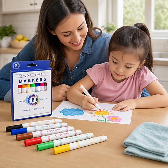 Color Swell Broad Line Bulk Markers, 6 Pack, 8 per Pack (48 Total)