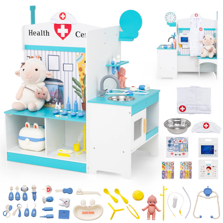 Hivvago Kids Doctor Play Set with Adjustable Height Bar