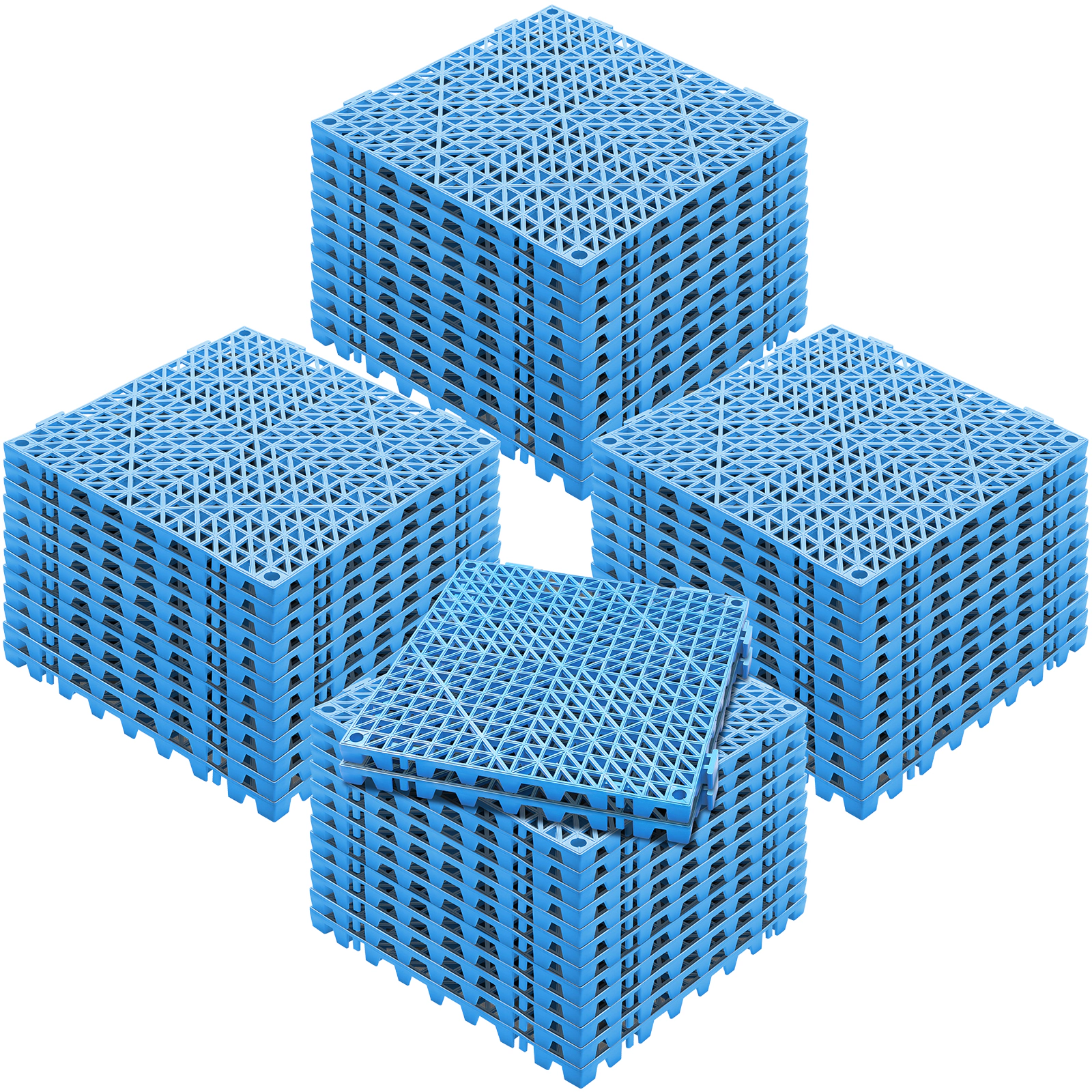 HONGGE Interlocking Tile Drainage Tiles 12" x 12" Splicing Soft PVC Interlocking Drainage Floor Tiles Non-Slip Drainage