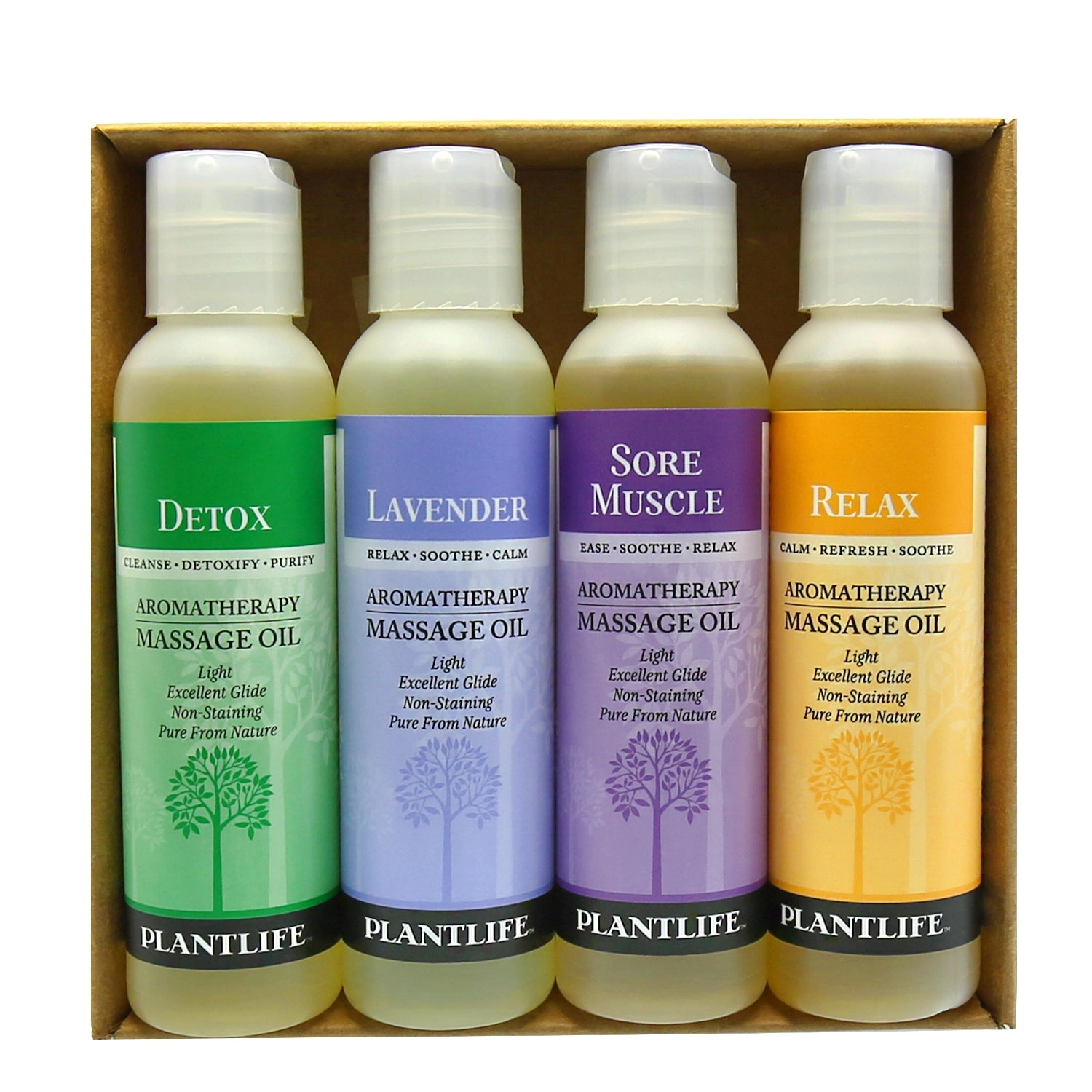 Plantlife Massage Oil 4-Pack Gift Set