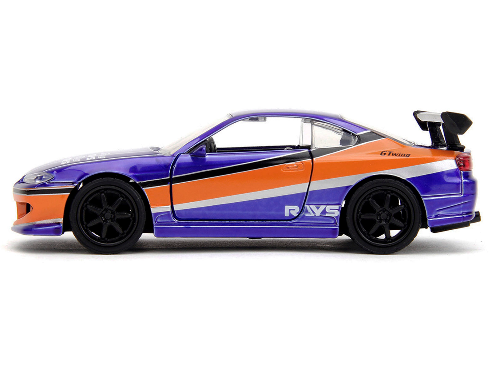 Jada 2001 Nissan Silvia S15 RHD (Right Hand Drive) Blue Metallic with Graphics "The Fast and the Furious