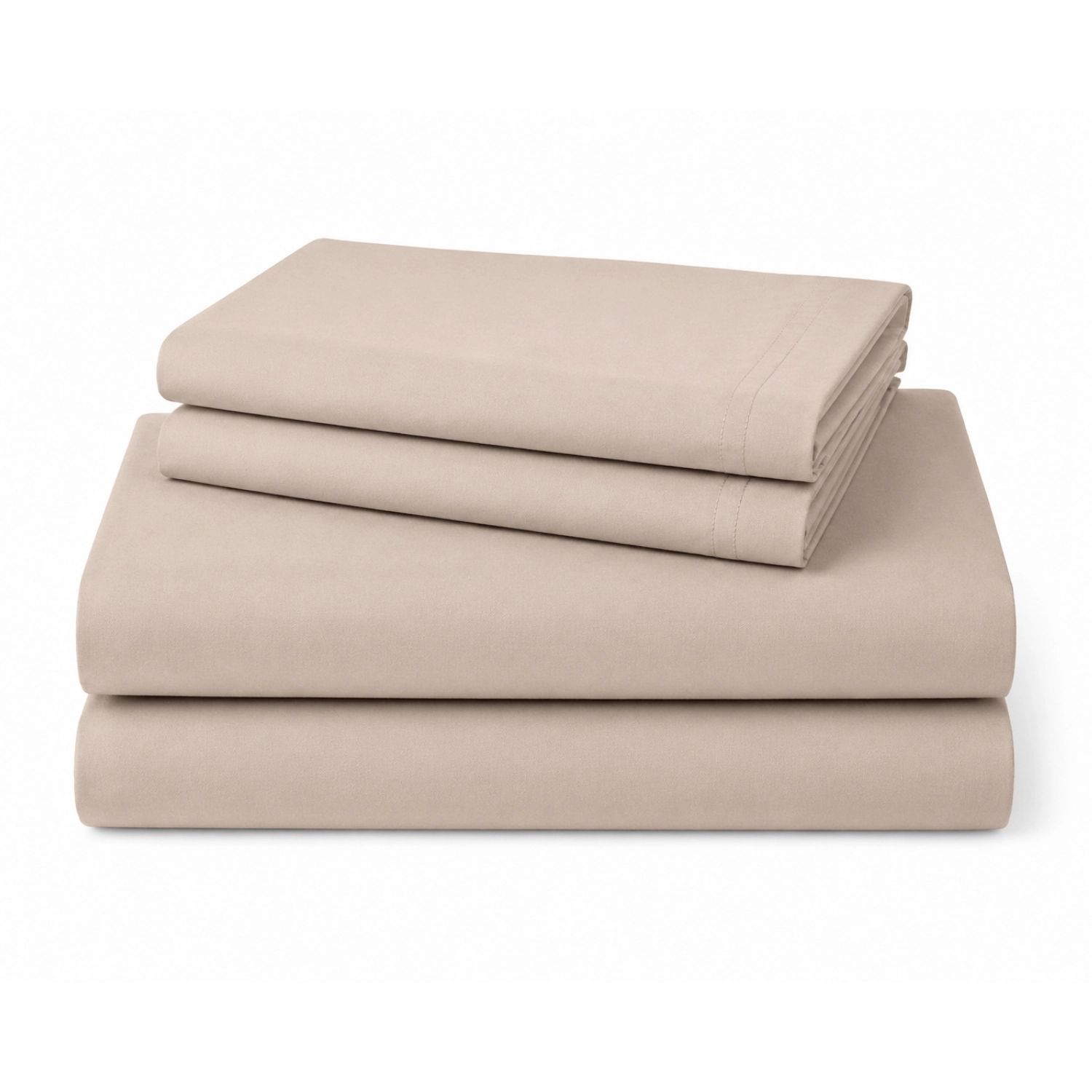 RT Designers Collection 300 TC 100% Organic Cotton Lightweight 3 Piece Solid Sheet Set Twin Beige