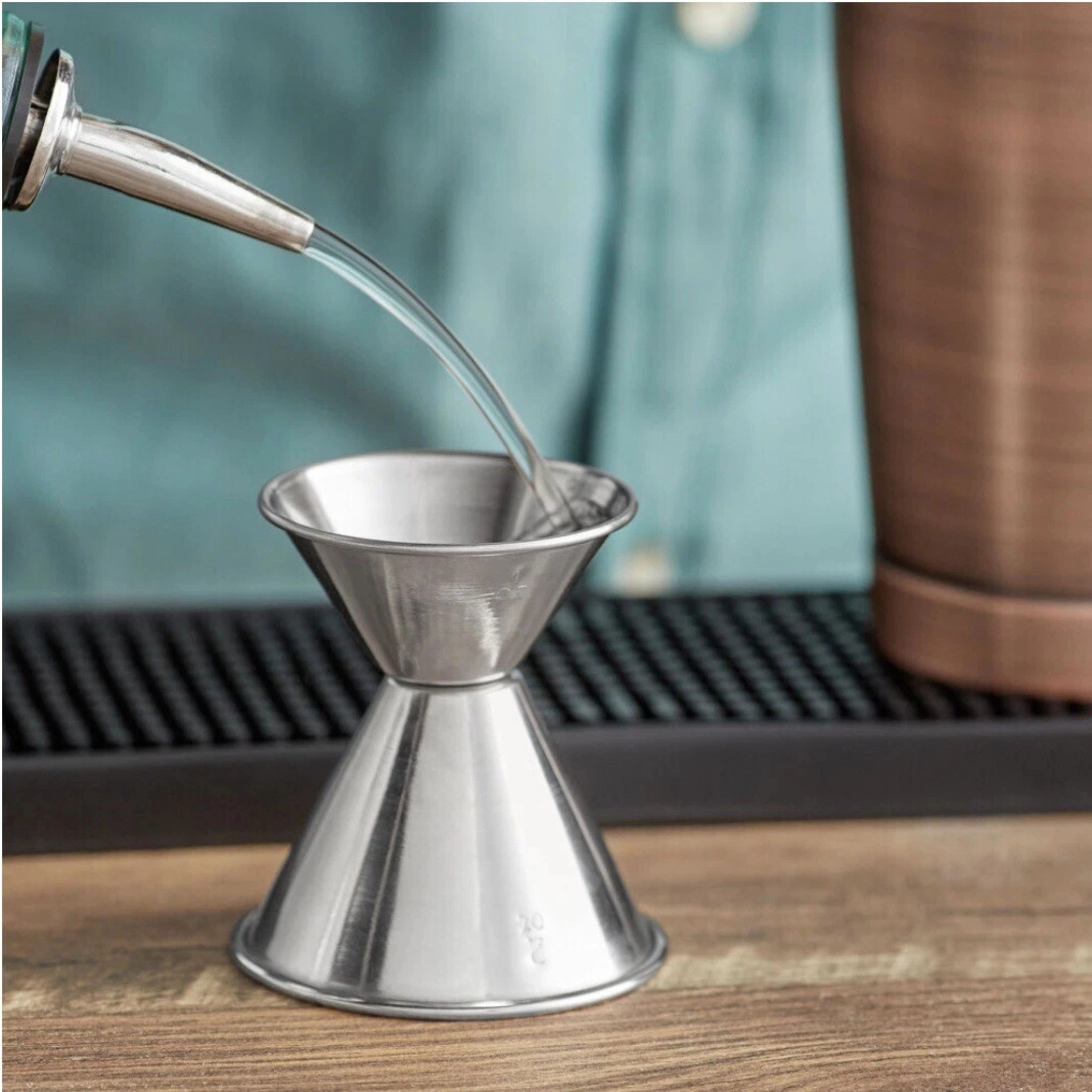 Home Collection Stainless Steel Double Jigger 1 oz & 2 oz Cocktail Measuring Cup
