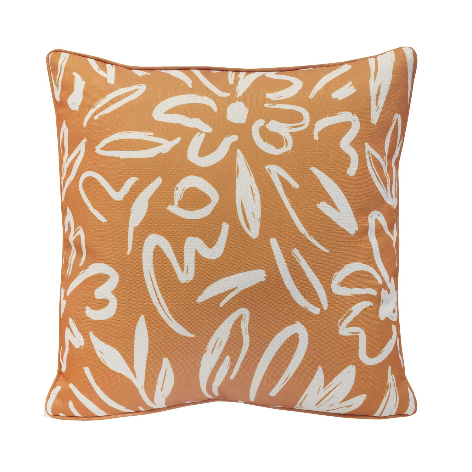 Outdoor Decor by Commonwealth Printed Outdoor Pillow Cover 18 x 18 Mustard (Cover Only)