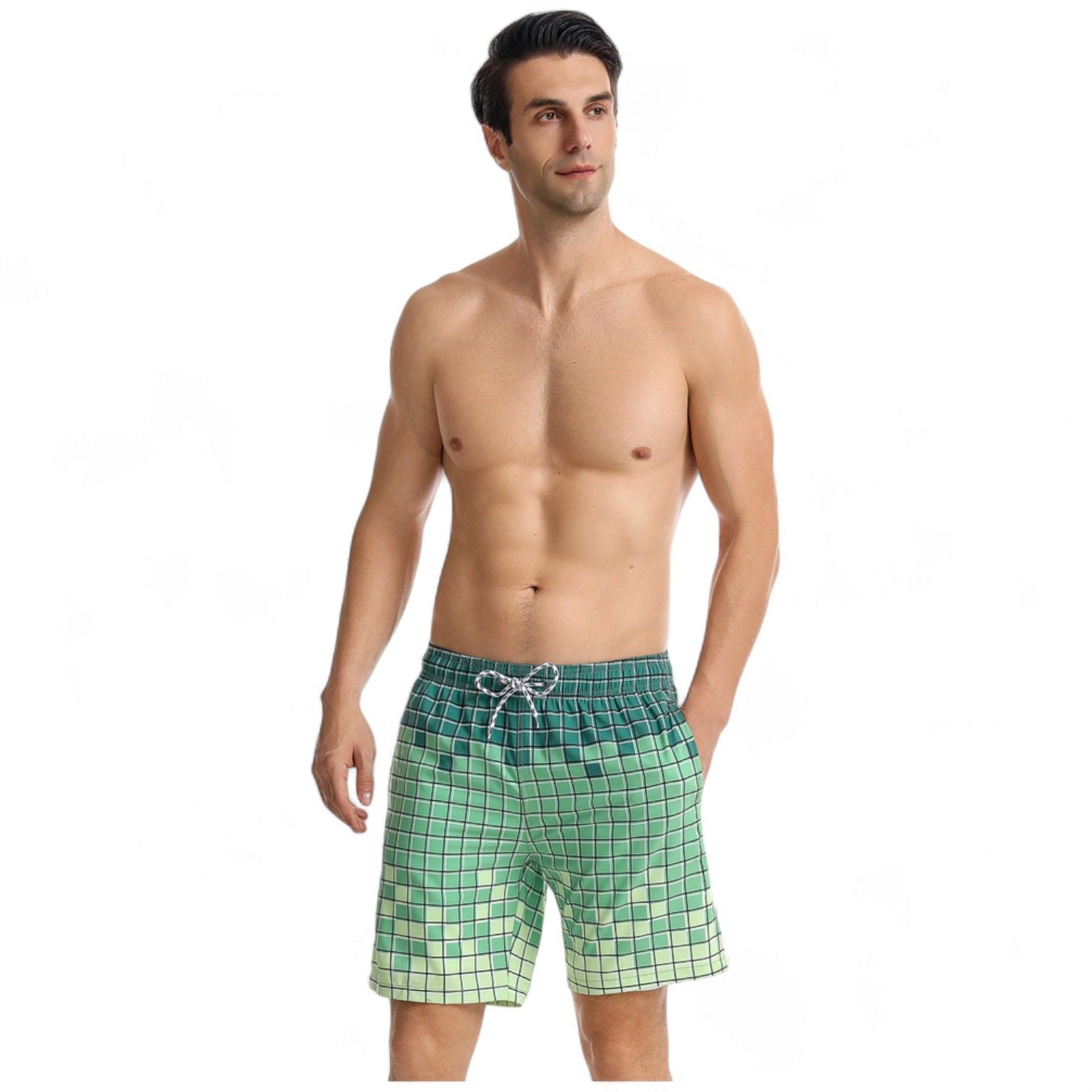 Anna-Kaci Men's Swim Shorts with Adjustable Drawstring Waistband Quick-Dry Fabric
