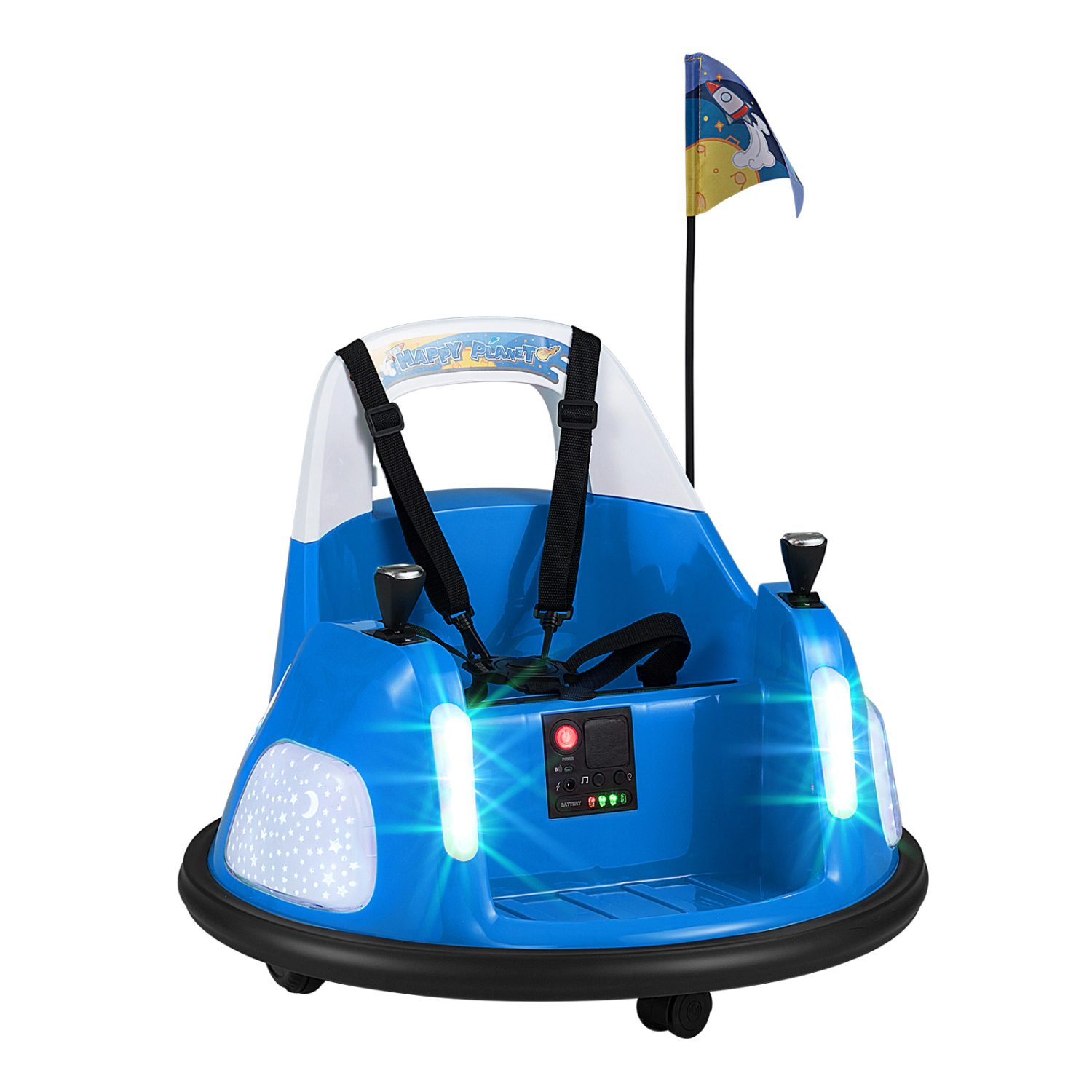 LJG 12V Kids Ride on Bumper Car with Remote Control and Flashing Lights
