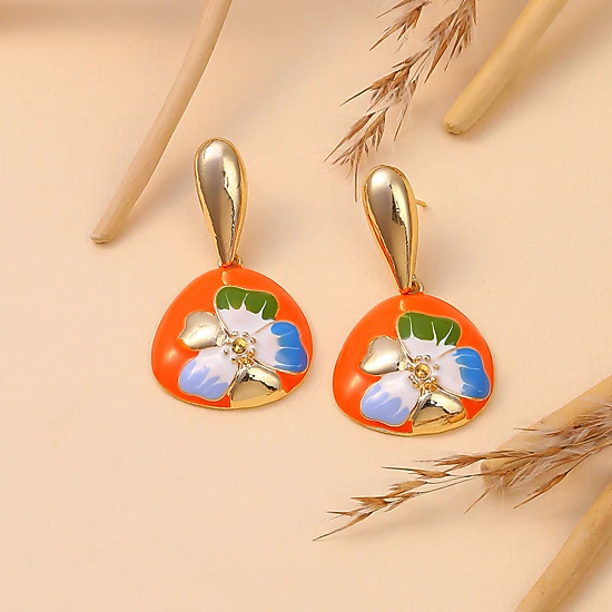 SOHI Women's Pumpkin Orange the Hana Drop Earrings