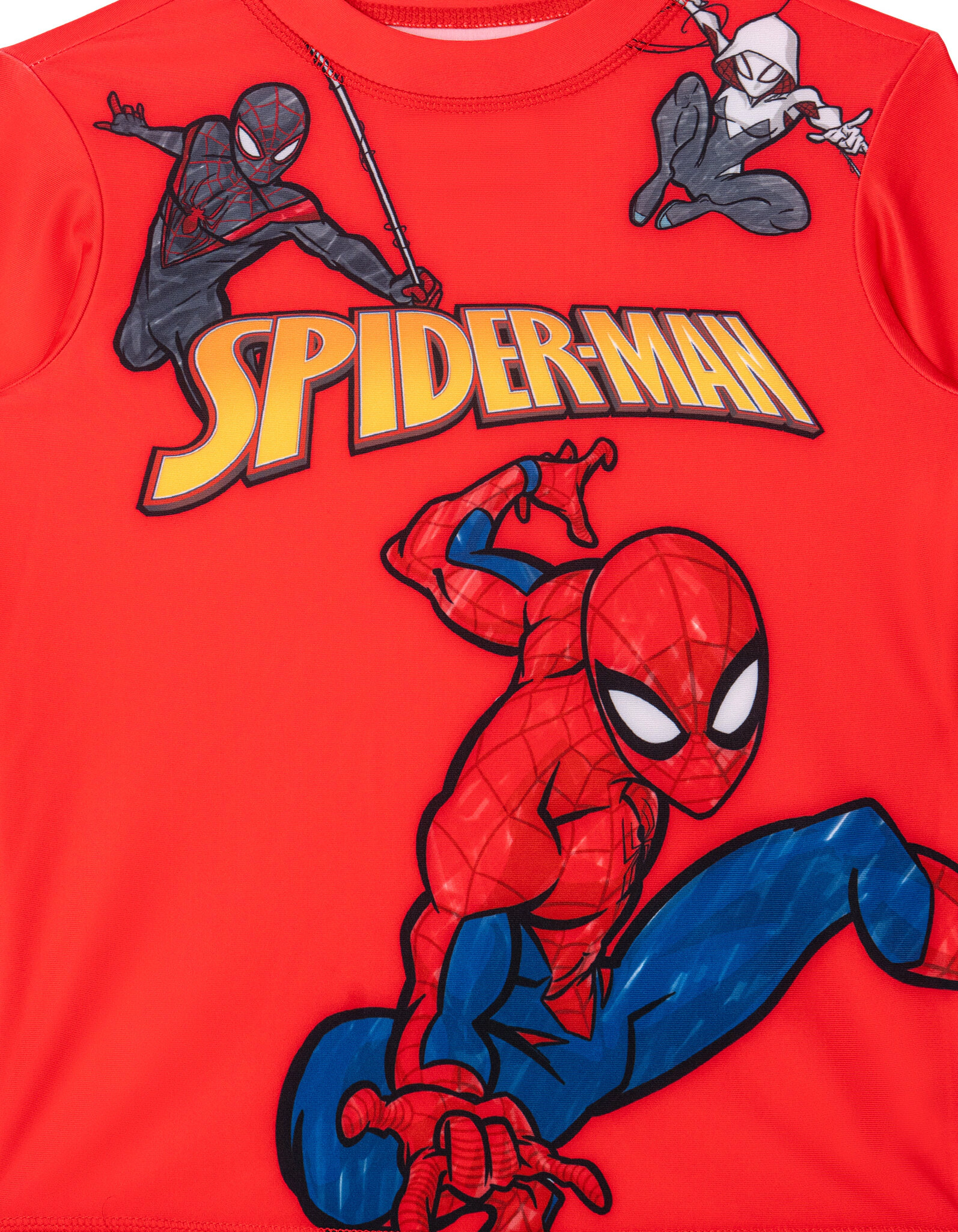 Marvel Spider-Man Boys' Long Sleeve Rash Guard and Swim Trunks Set
