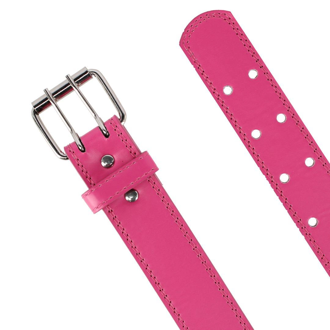 CTM Girl's Perforated Casual Belt with Roller Buckle