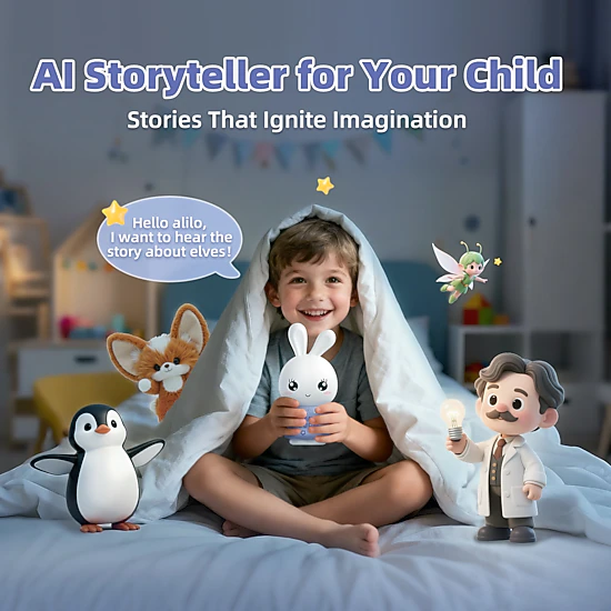 Alilo AI Bunny Interactive AI Learning Companion with 4 AI Friends, Stories, Music & 91 Languages