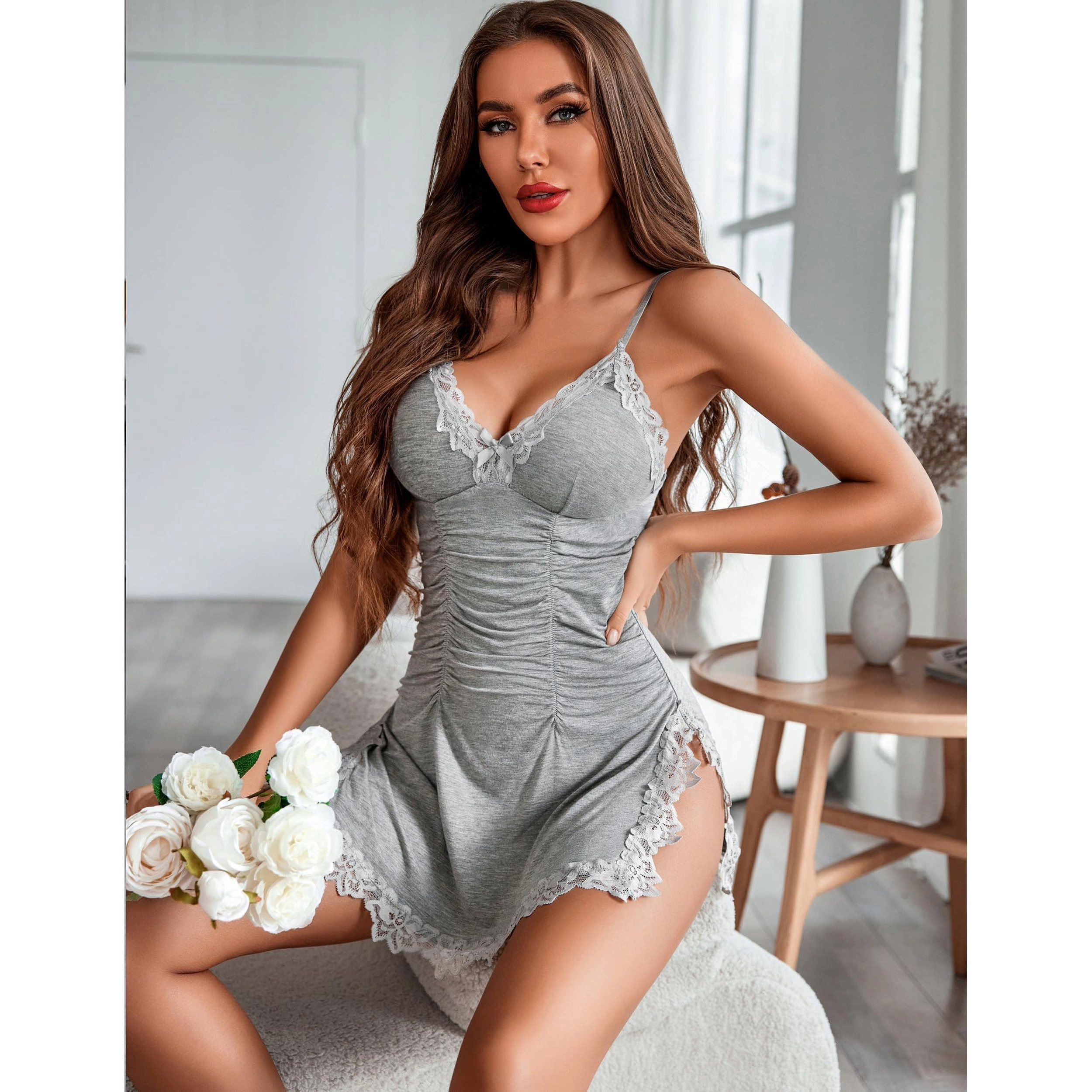 Avidlove Women's Babydoll Chemise Set