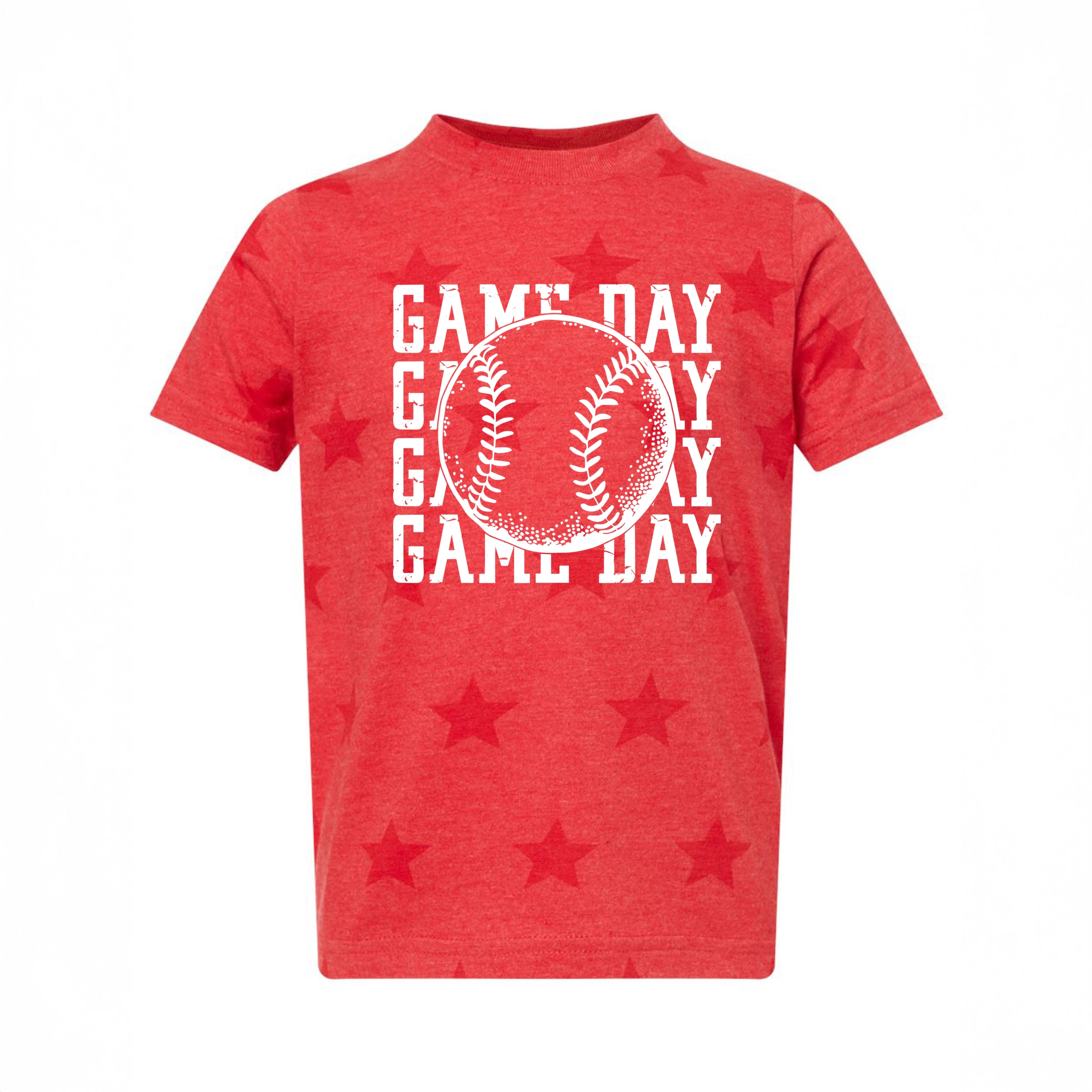 The Juniper Shop - Distressed Game Day Baseball Toddler Short Sleeve Star Tee