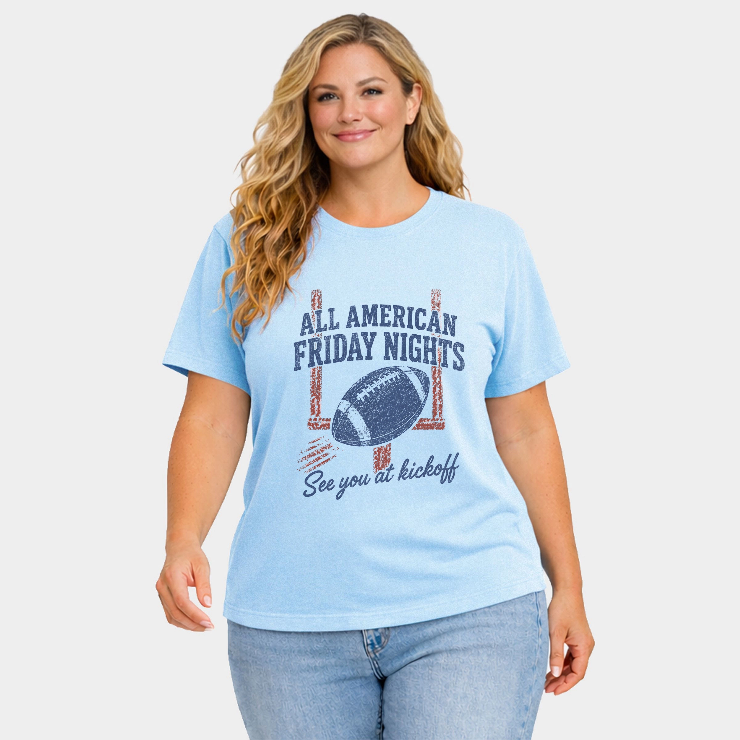 Simply Sage Market - Women's Plus Sized Garment Dyed Graphic T-Shirt All American Friday Nights