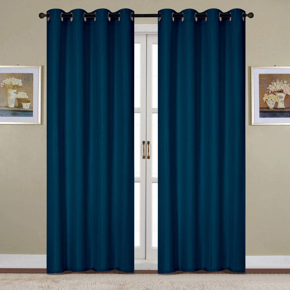 RT Designers Collection Kennedy Room Darkening Grommet Curtain Panel 54" x 84" Navy