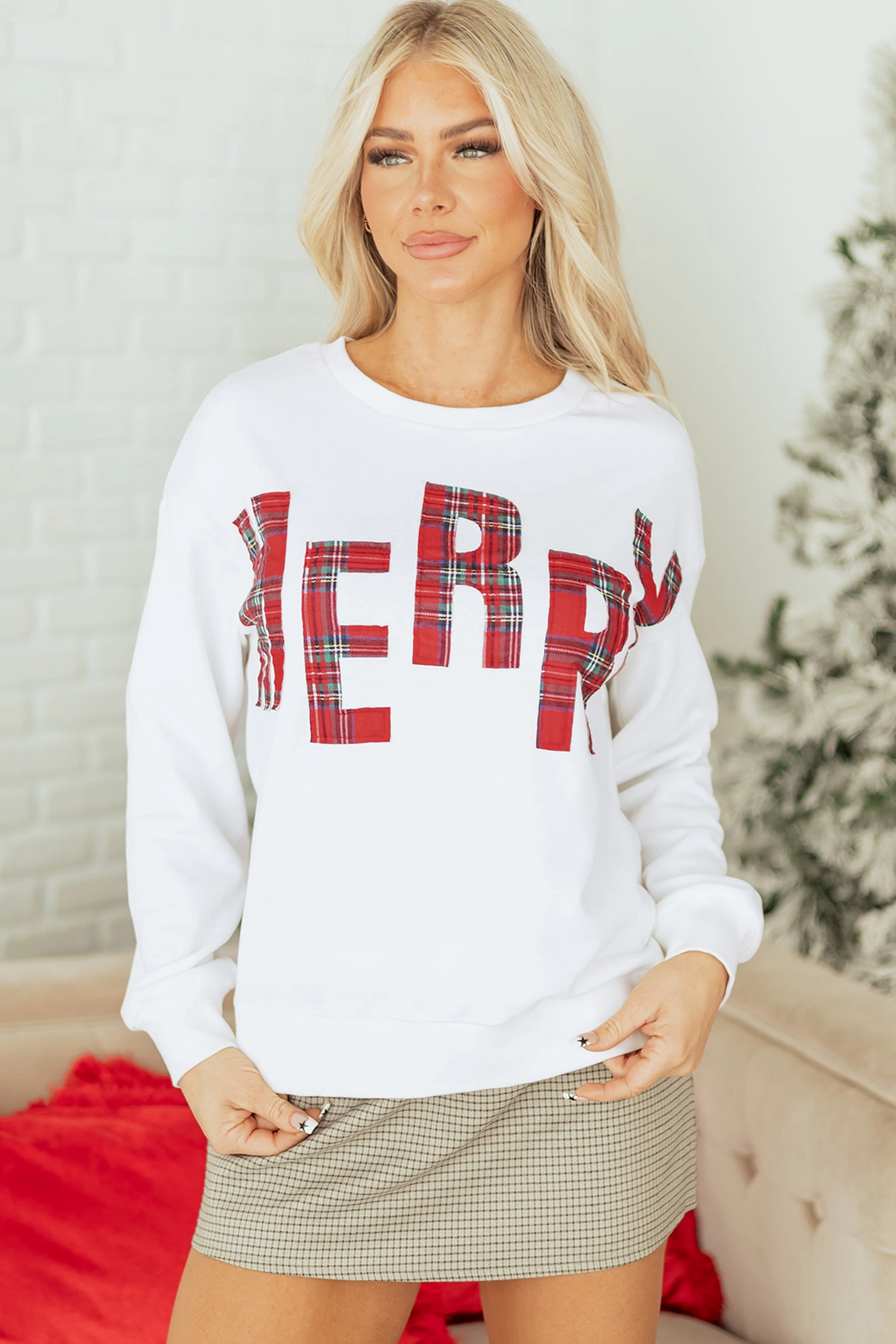 Threaded Pear Women's Joanna Merry Christmas Vacation Sweatshirt