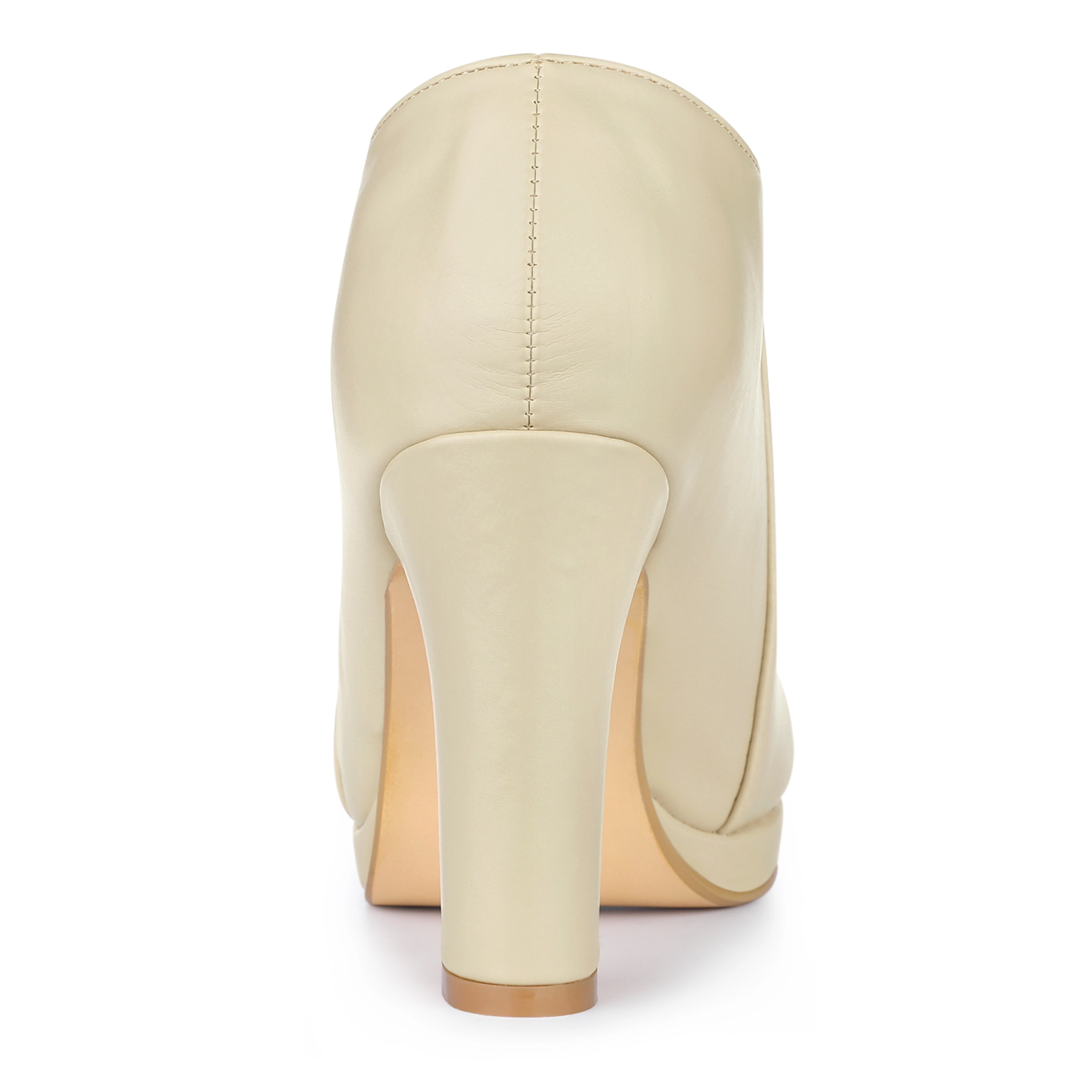 BLISSFUL STEP Women's Platform Round Toe Chunky Heels Ankle Booties