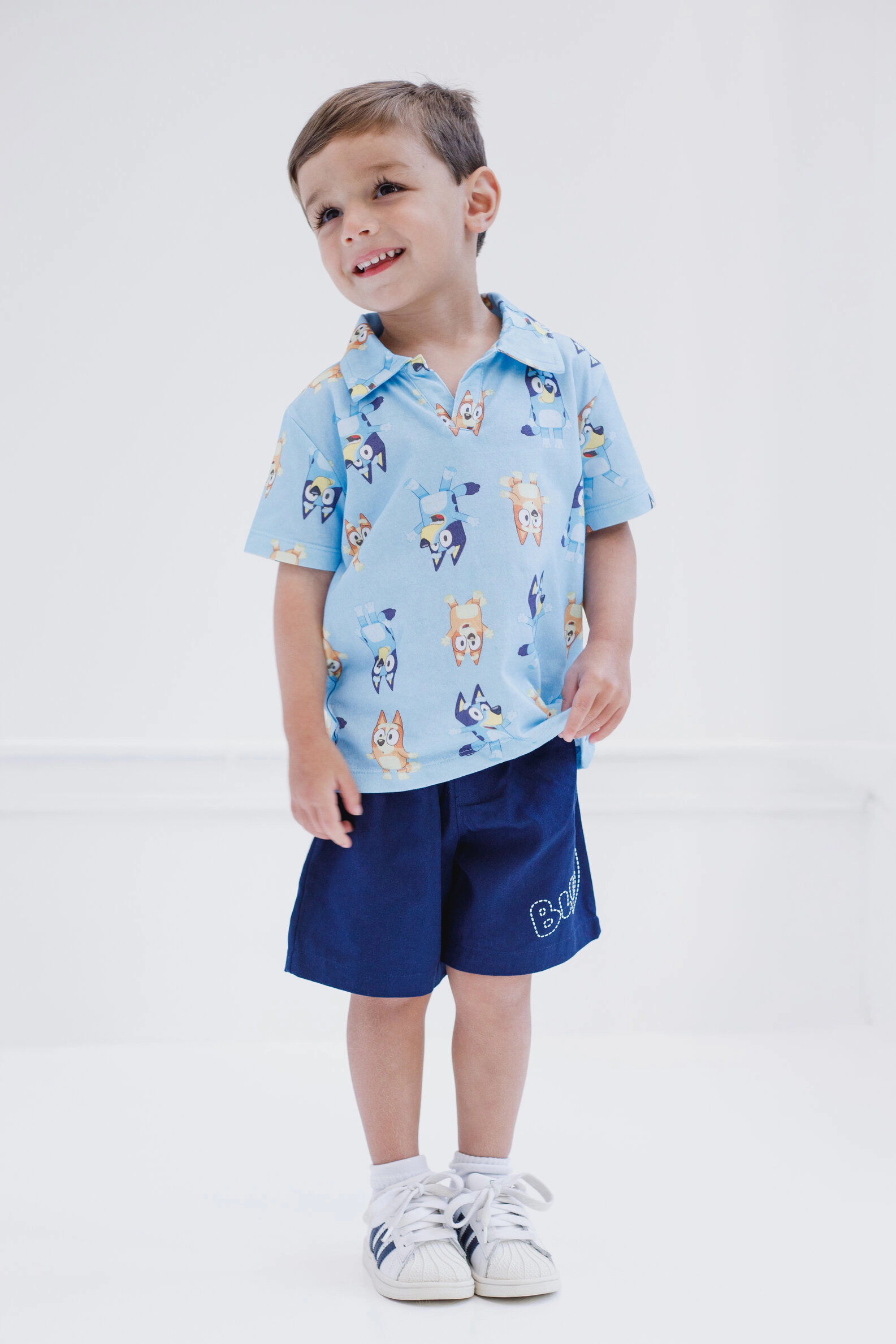 Bluey Boys' 2-Piece Polo and Shorts Set