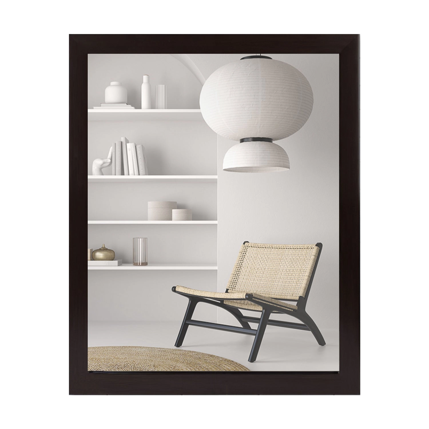 GBruno Wood-Like Frame 40 Cm Rectangle Wall Mirror