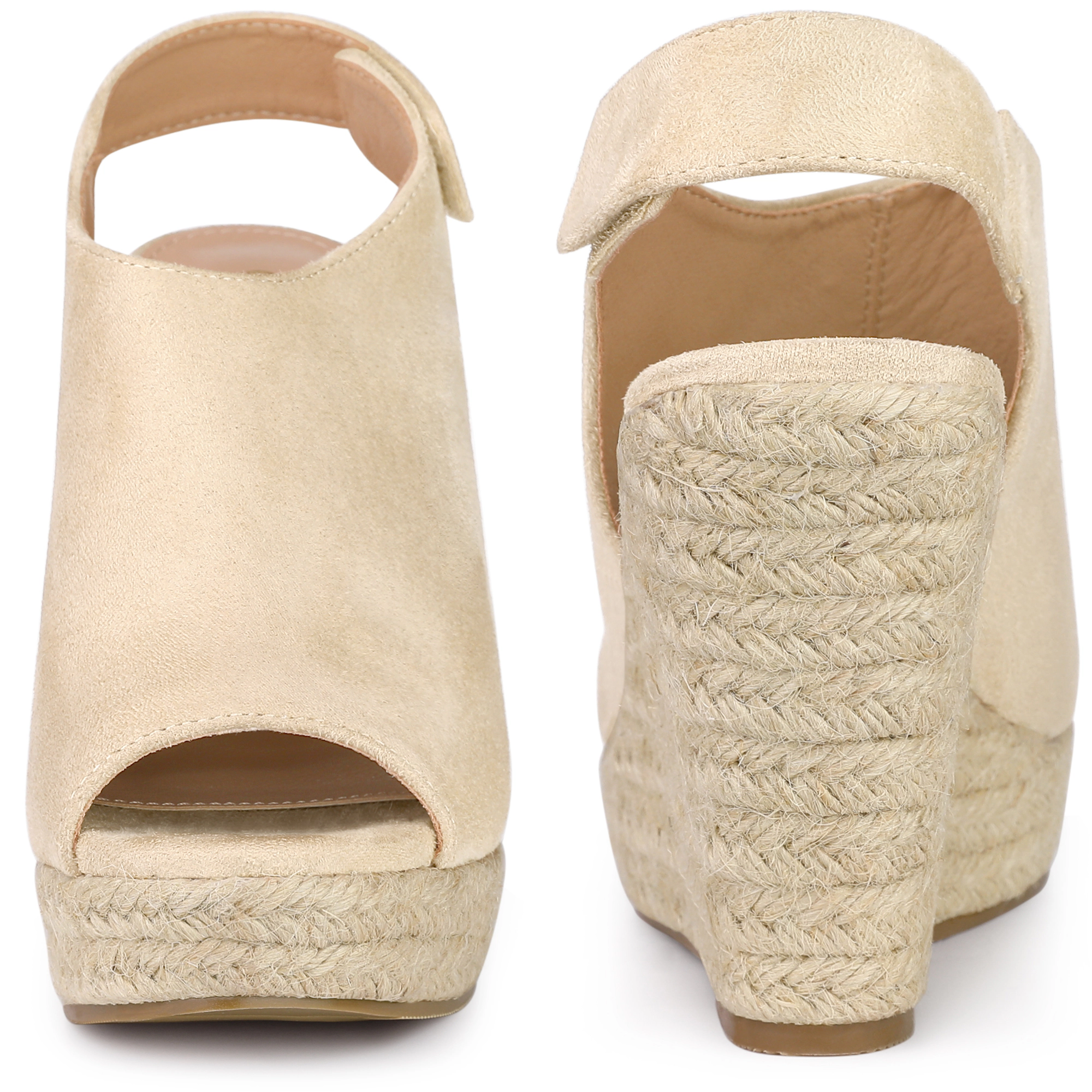 BLISSFUL STEP Women's Platform Espadrille Wedges Slingback Heel Sandals