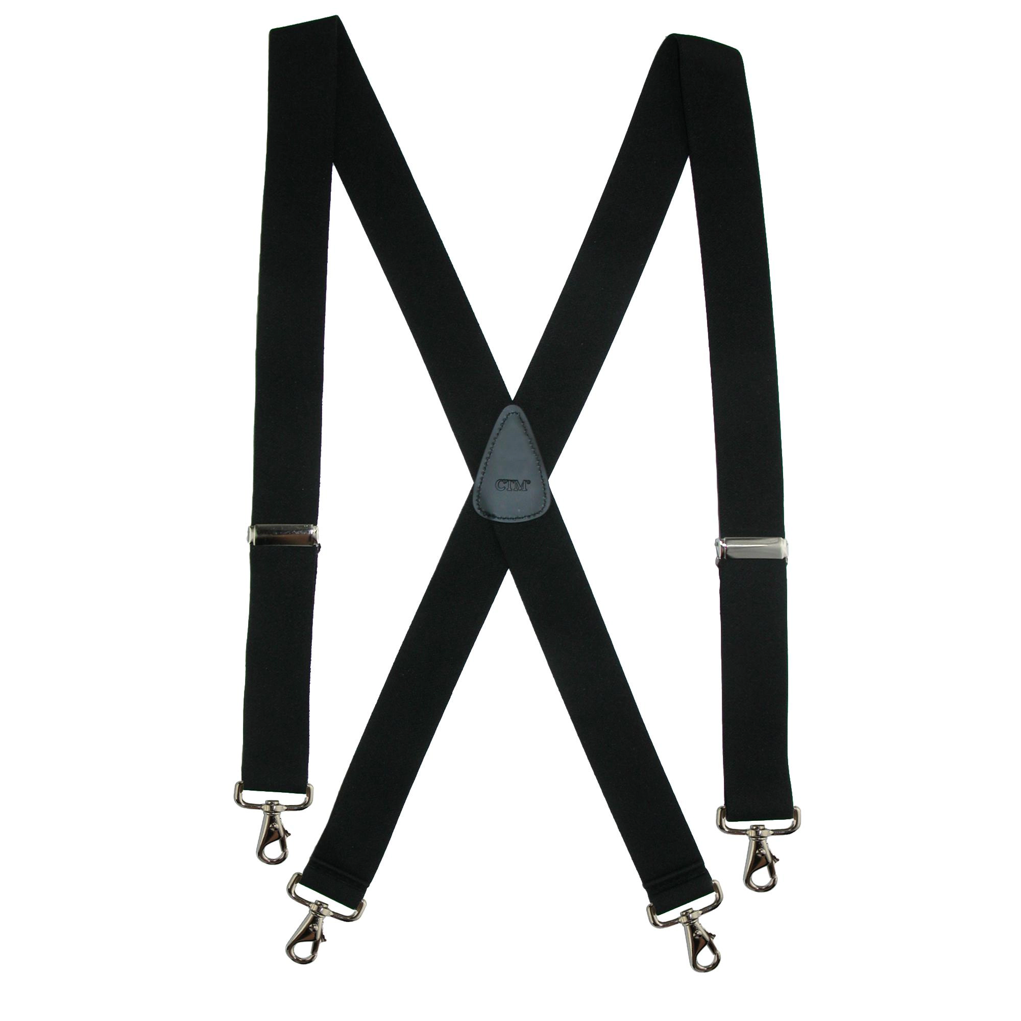 CTM Men's Elastic Solid Color X-Back Suspender with Swivel Hook Ends