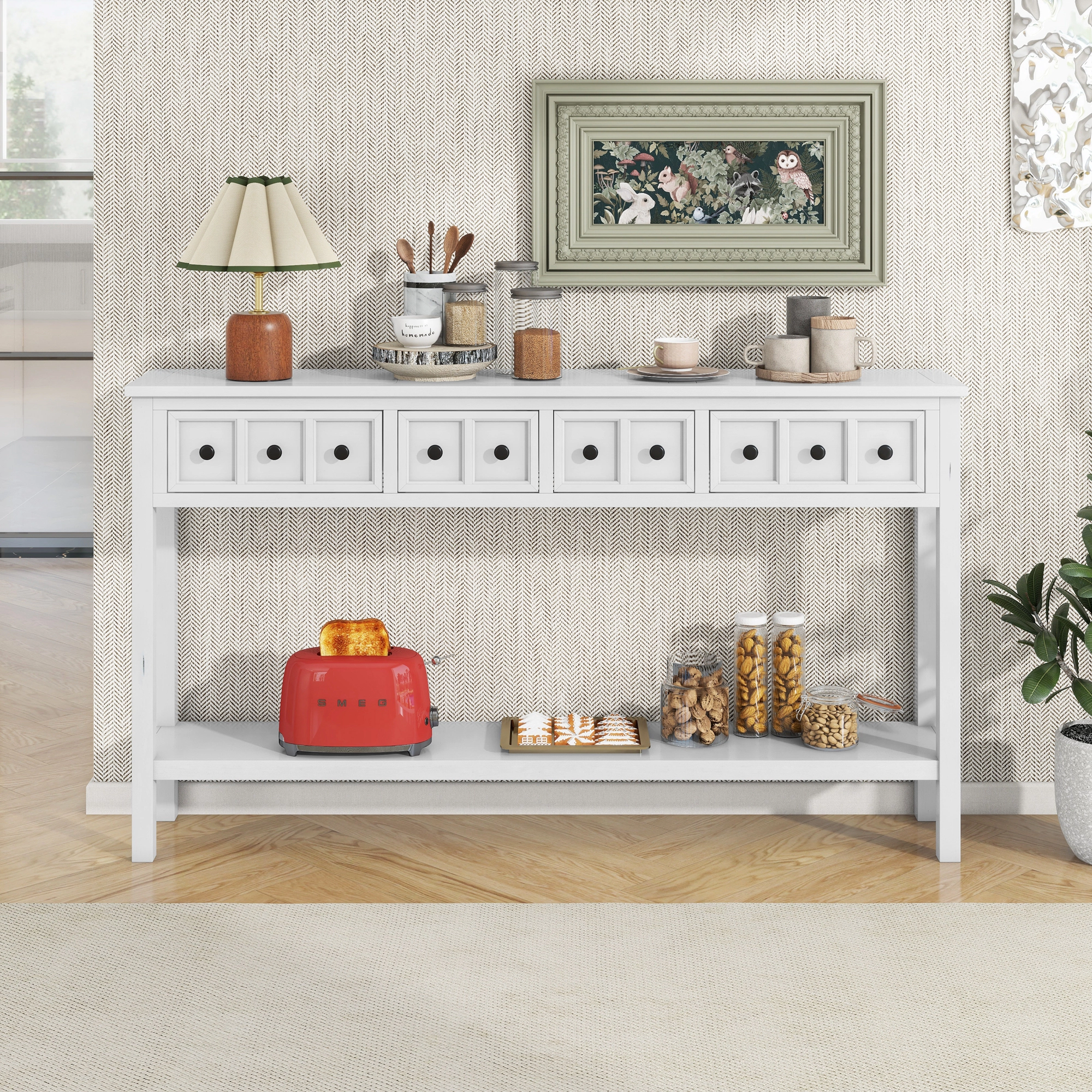 GOODSILO Narrow Solid Wood Long Console Table