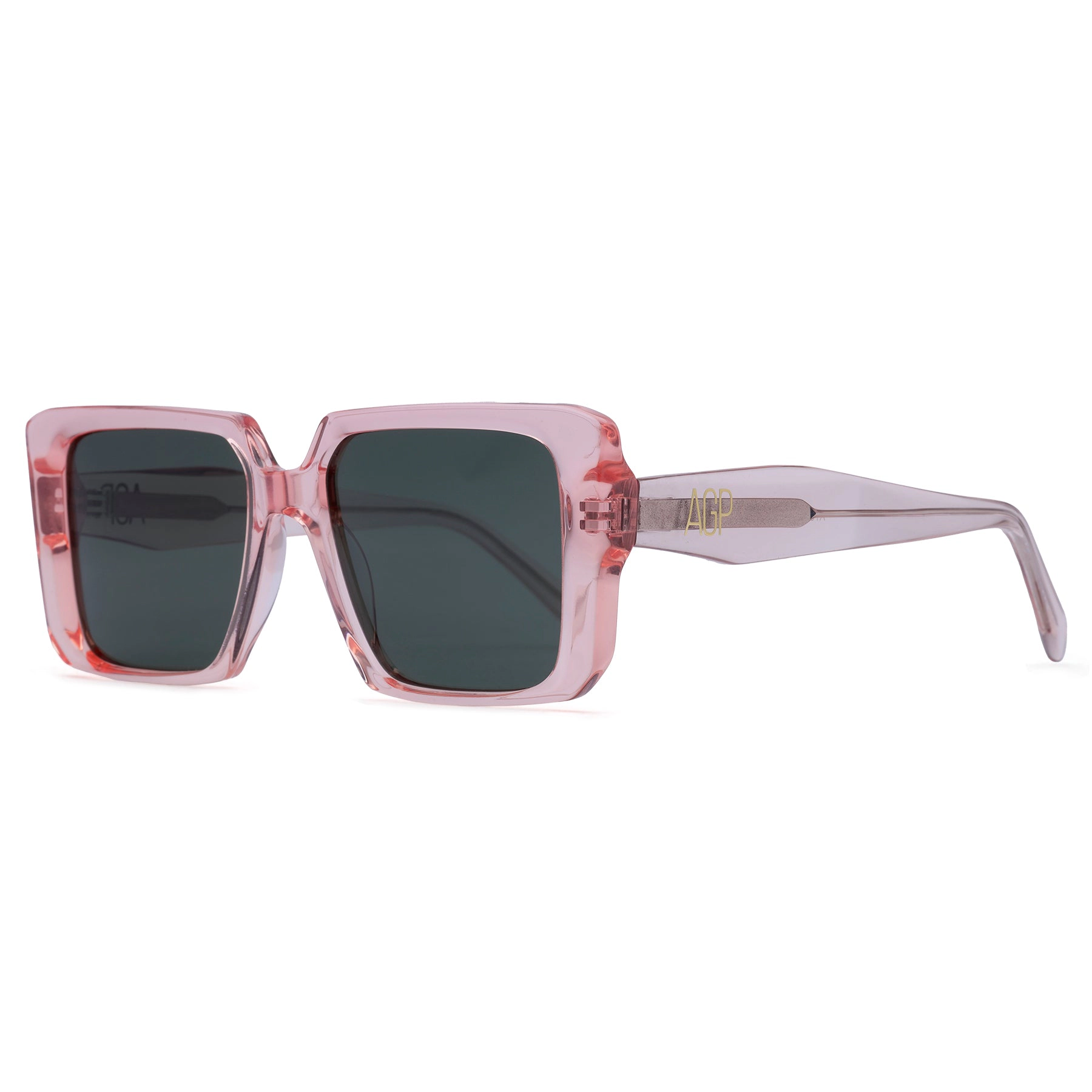 AGP PARIS Women's Chunky Transparent Square Acetate Polarized Lens UV400 Sunglasses