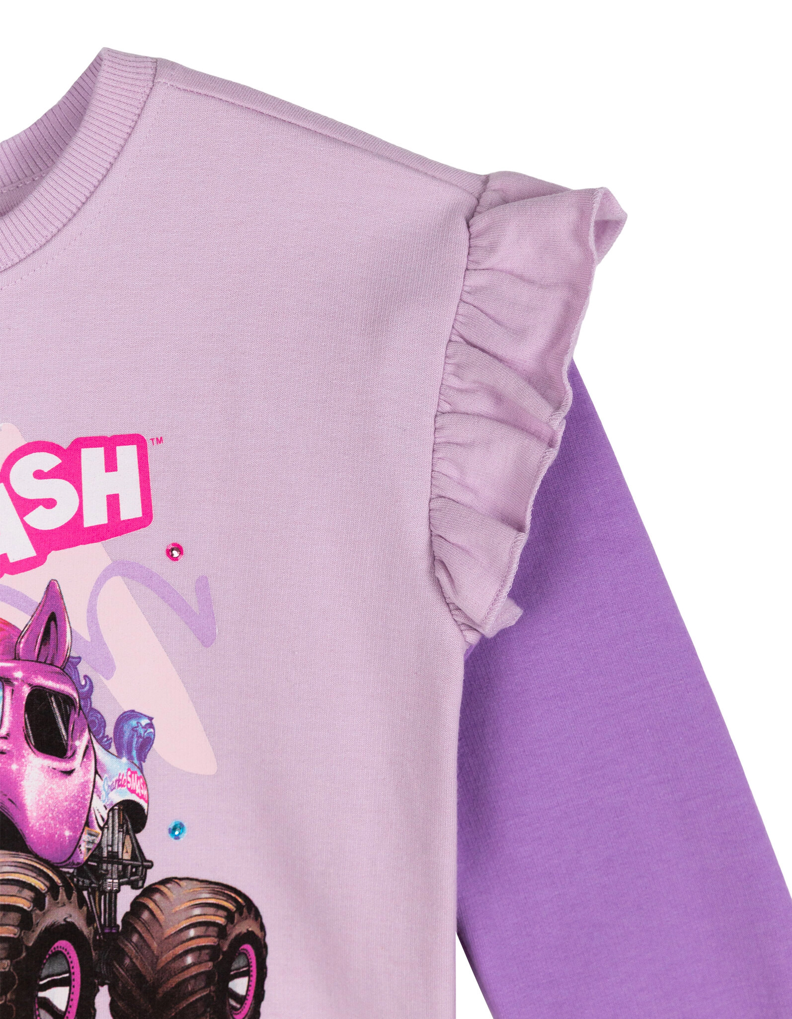 Monster Jam Sparkle Smash Girls' 2-Piece Fleece Sweatshirt and Pants Set