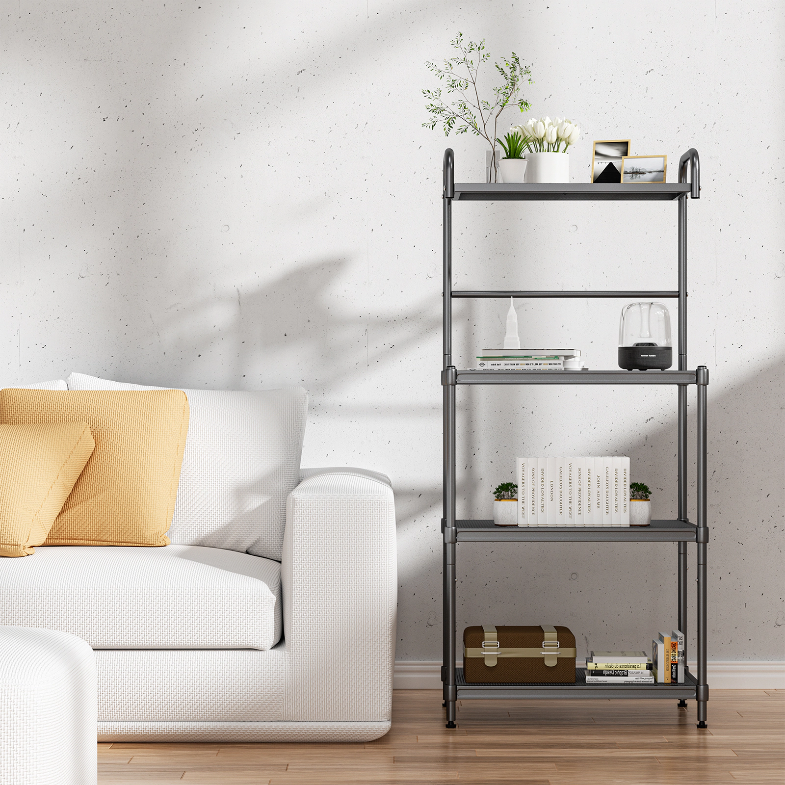 SUGIFT 4-Tier Iron Baker’s Rack Kitchen Storage Shelving Unit 53.5-in Tall 55-lb Shelf Capacity As the Picture Shows