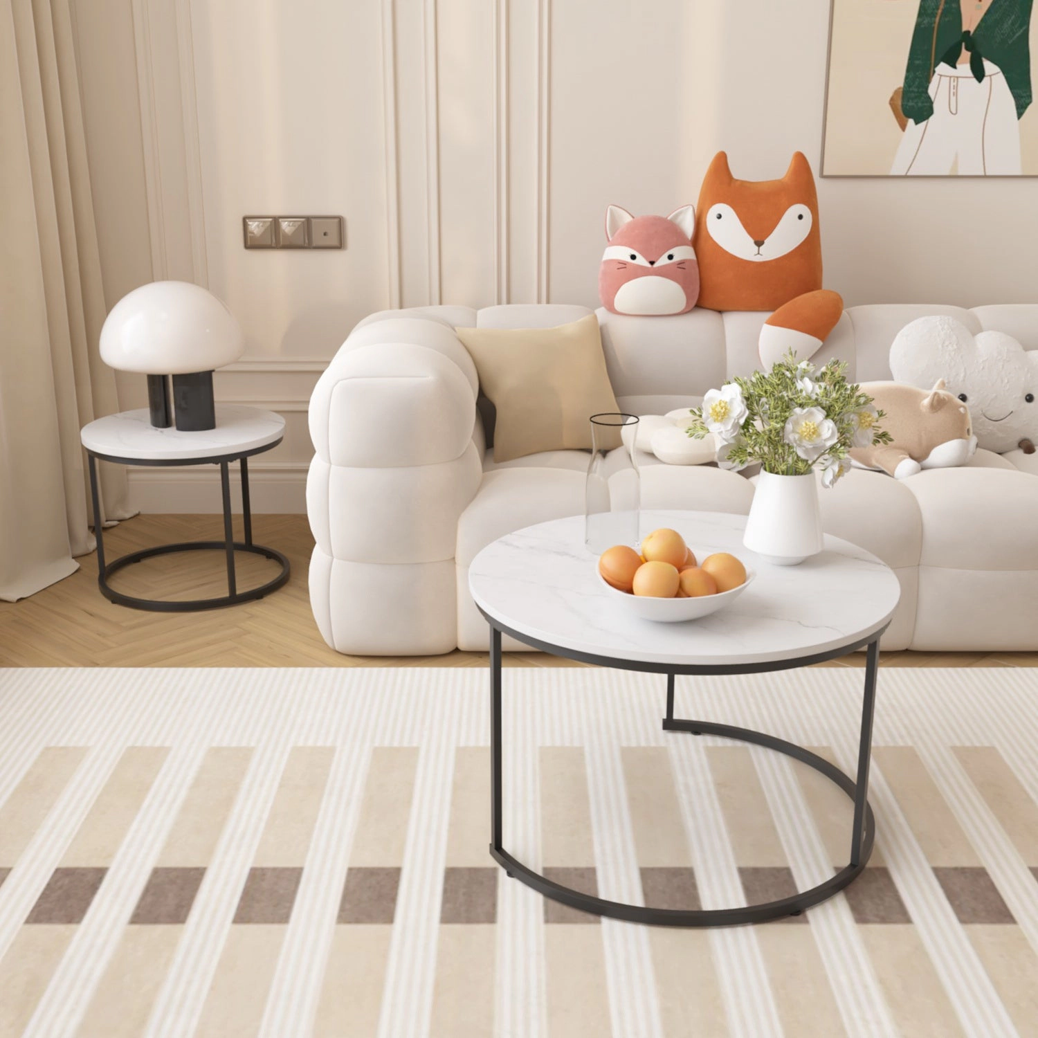 GBruno 2-Piece Nesting Coffee Table Set Round