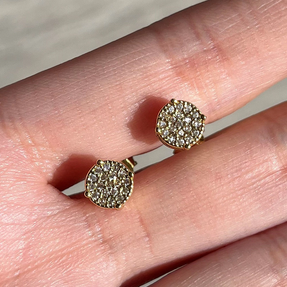 Sparkling Halo Cubic Zirconia Stud Earrings for Women