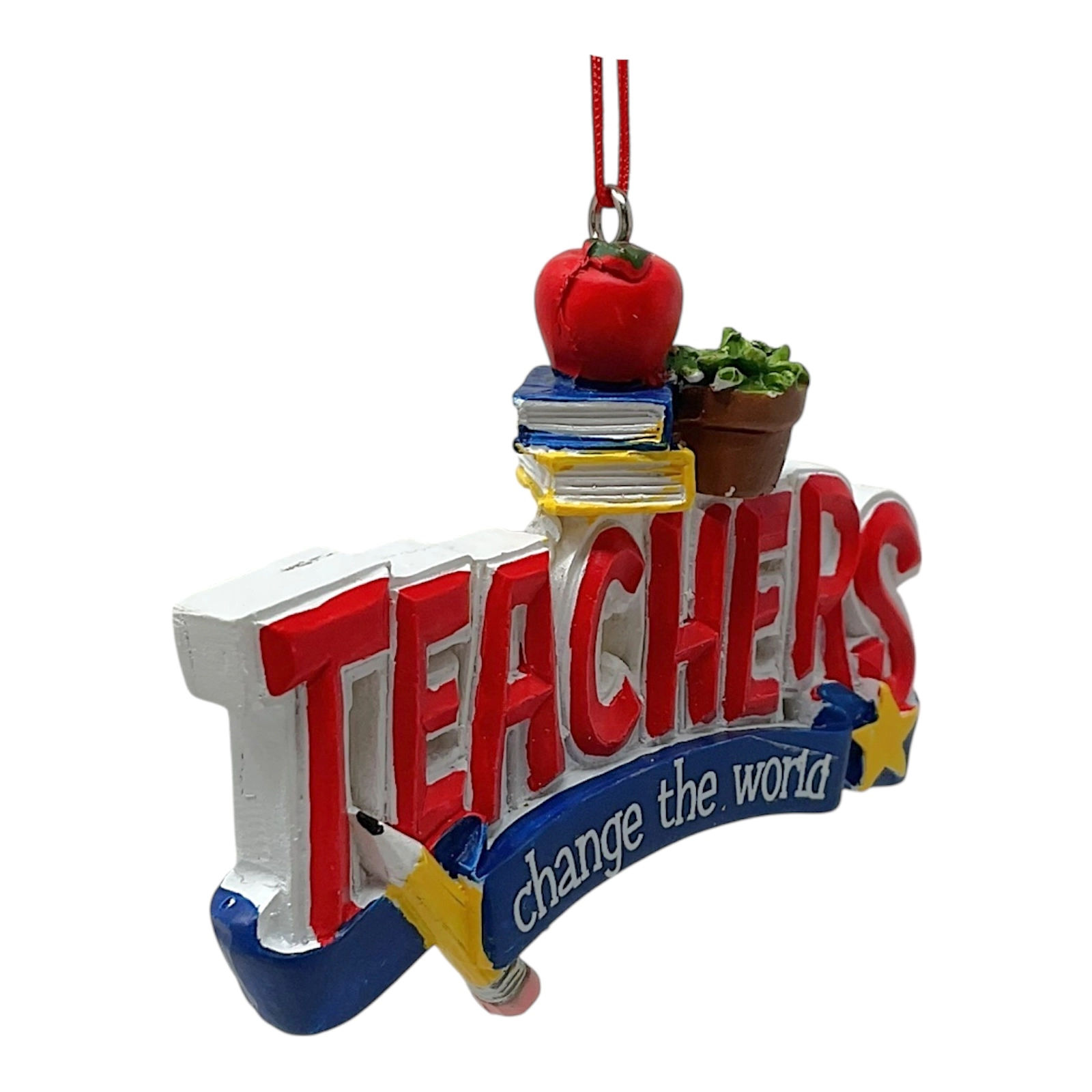 Kurt Adler Teachers Change the World Resin Christmas Tree Ornament 3.25 inch Long