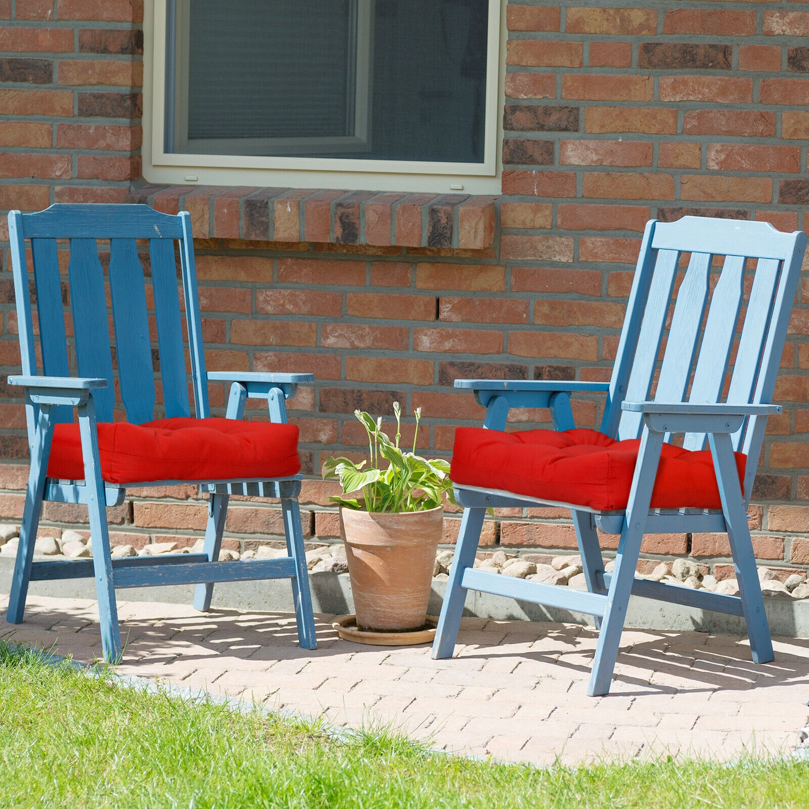 SlickBlue Square Patio Furniture Seat Cushions with Cotton Filling