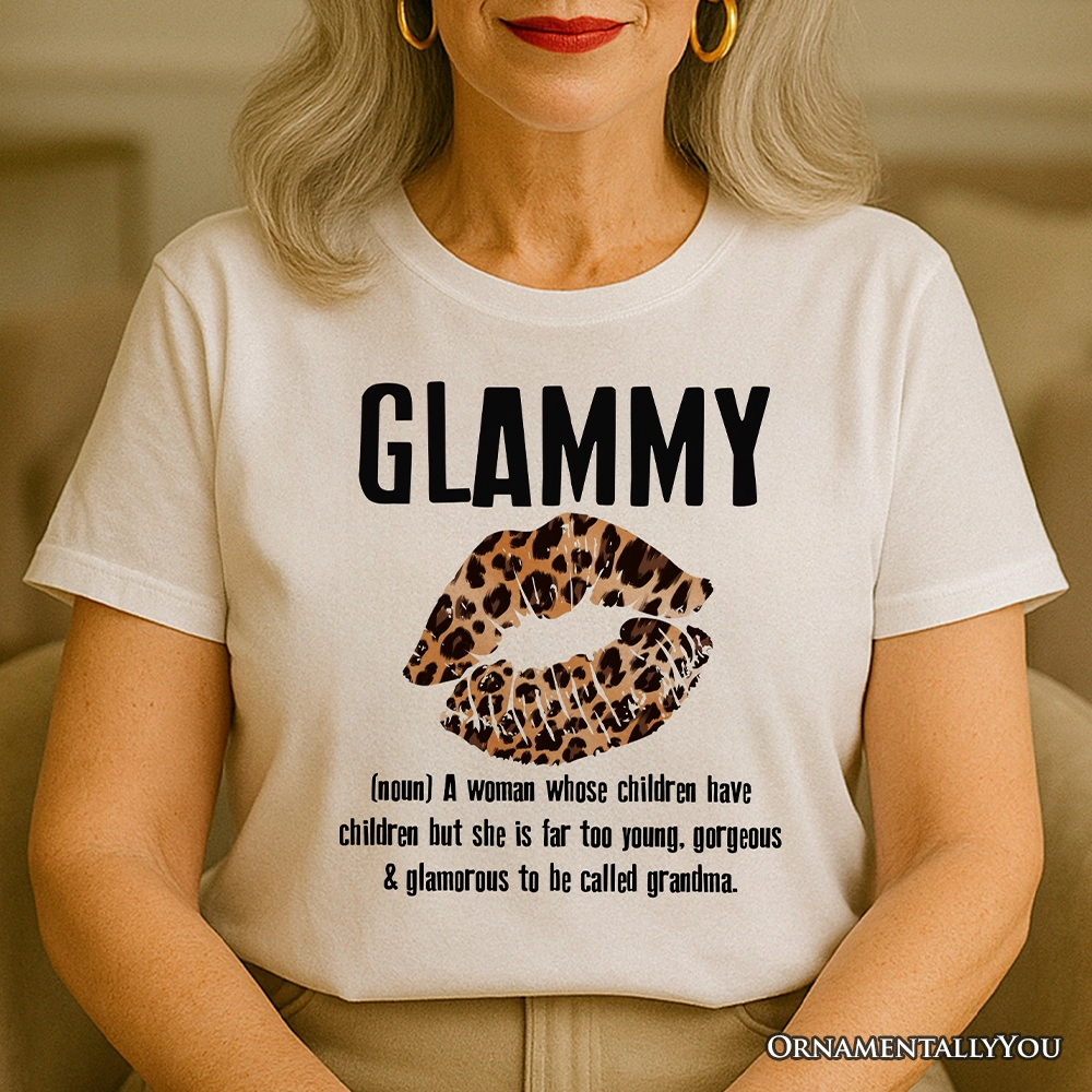 OrnamentallyYou Womens Glammy Leopard Lips T-Shirt