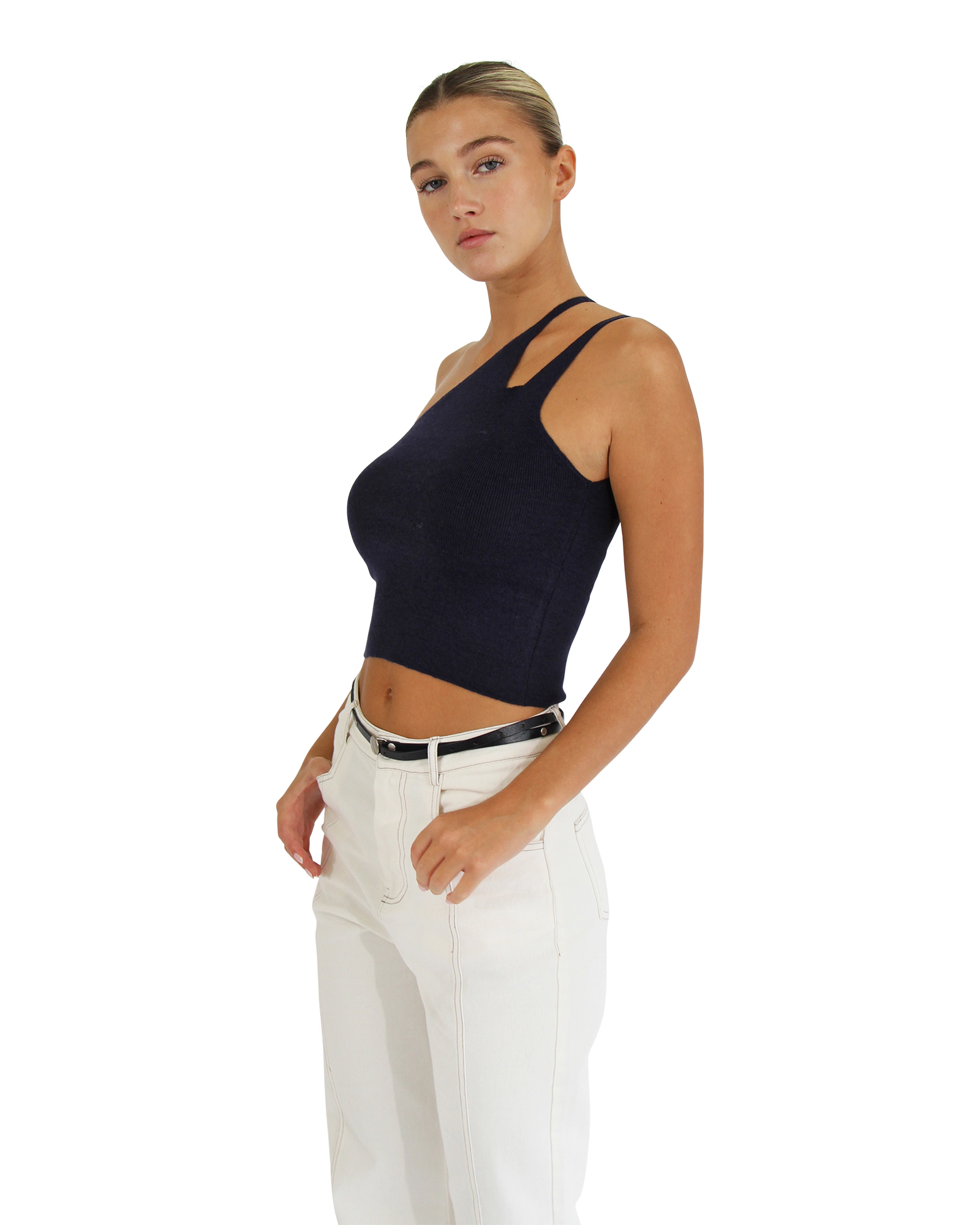 Belle & Bloom Womens Symphony Double Strap Knit Crop
