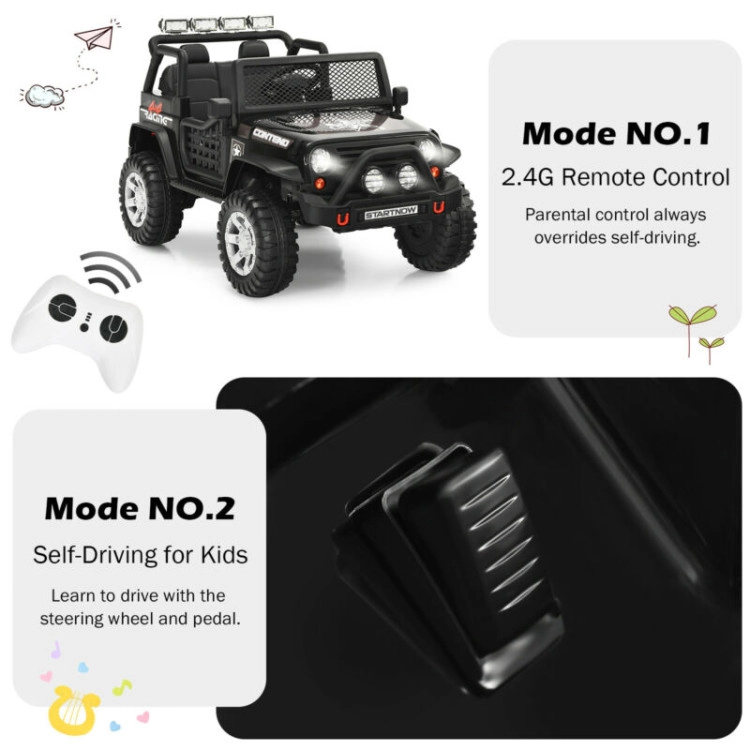 Hivvago 12V Kids Remote Control Electric Ride On Truck Car with Lights and Music