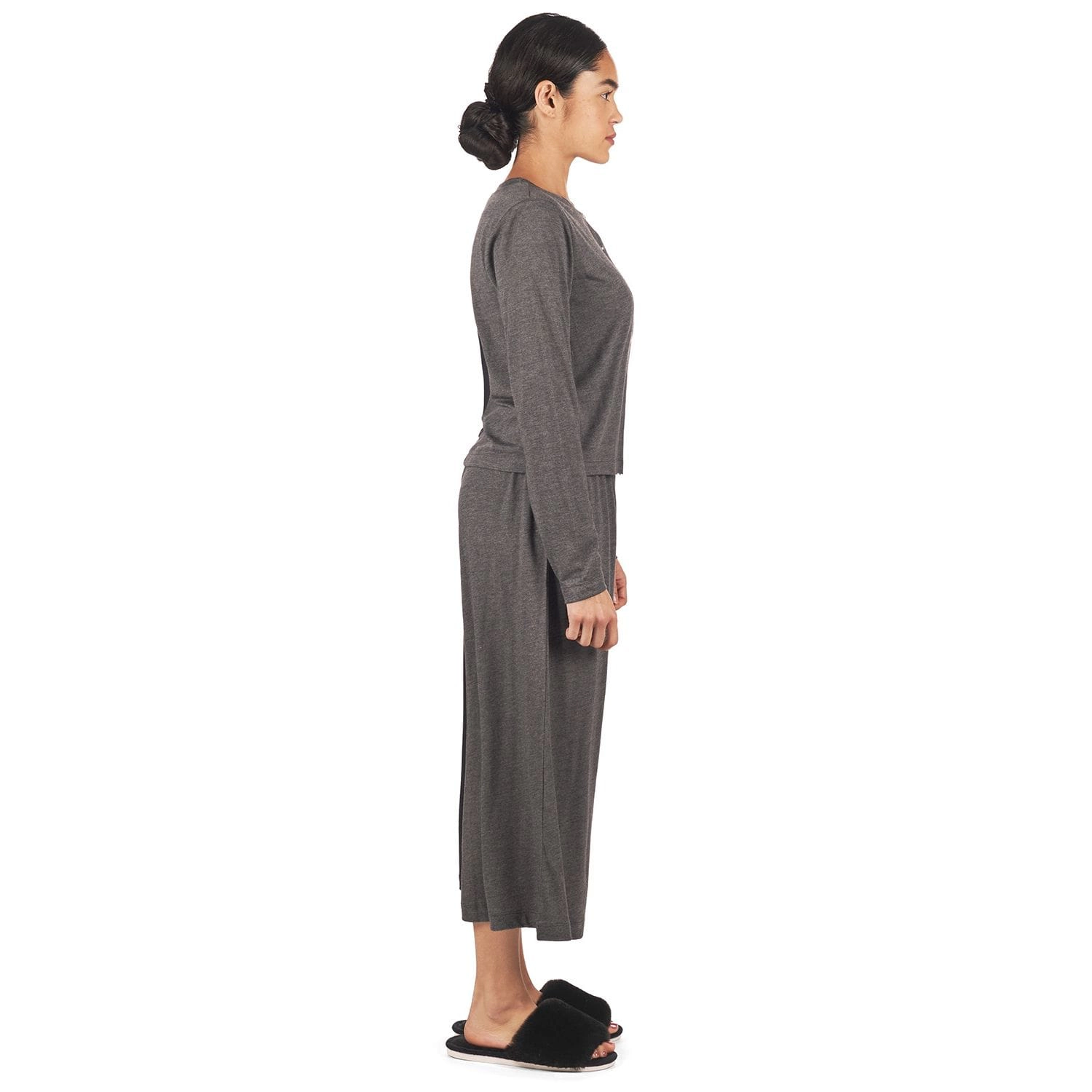 MeMoi Women's Color Block Modal Button-Down Shirt and Capri Set
