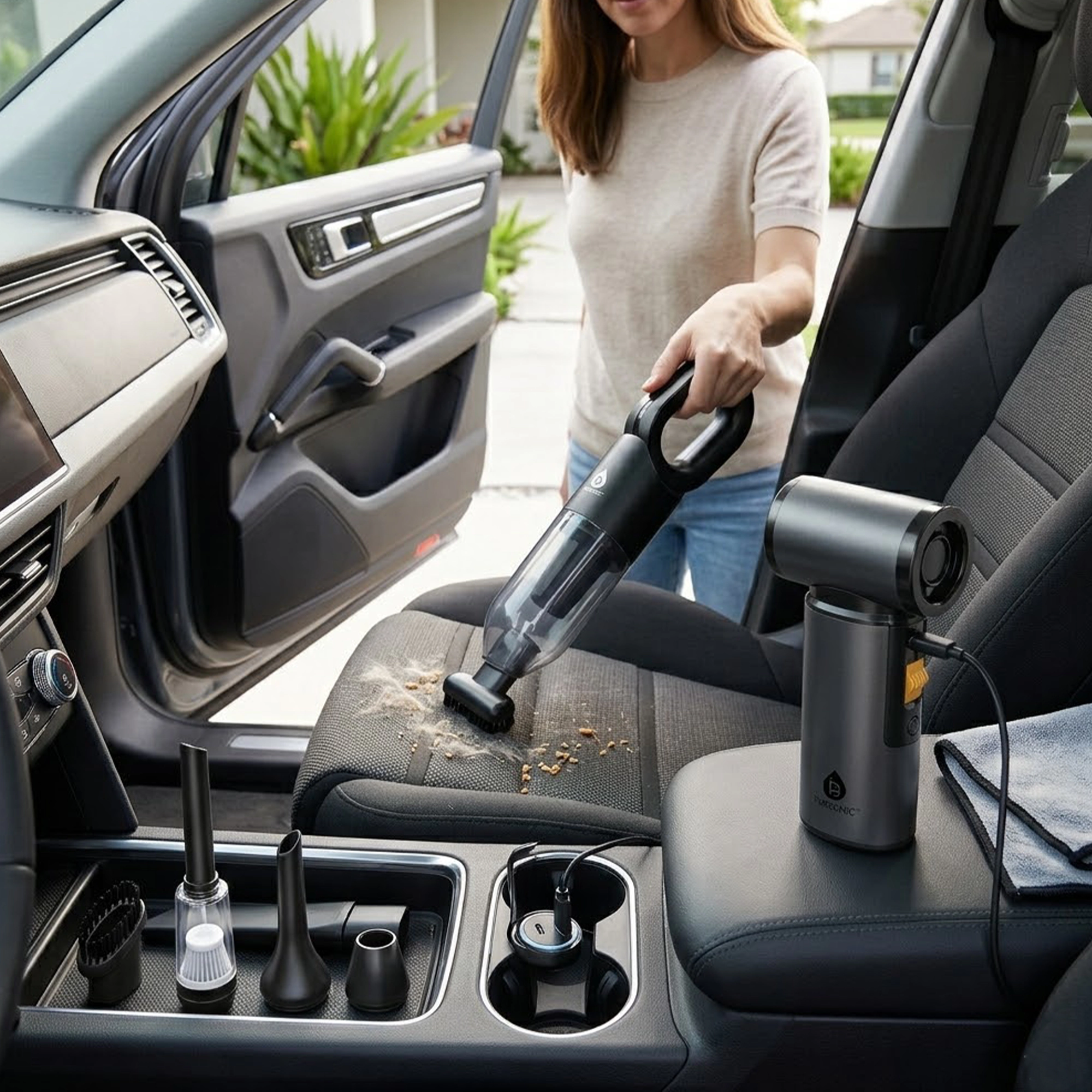 Purvolt Unisex 3-in-1 Turbo Air Duster & Cordless Handheld Vacuum Cleaning Bundle