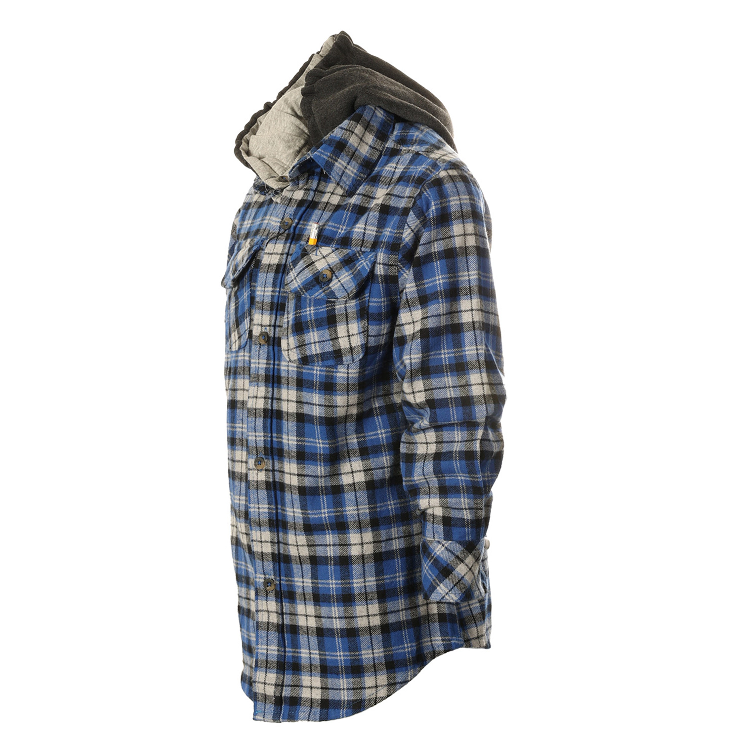 Gioberti Boy's 100% Cotton Removable Hoodie Plaid Checkered Flannel Shirt