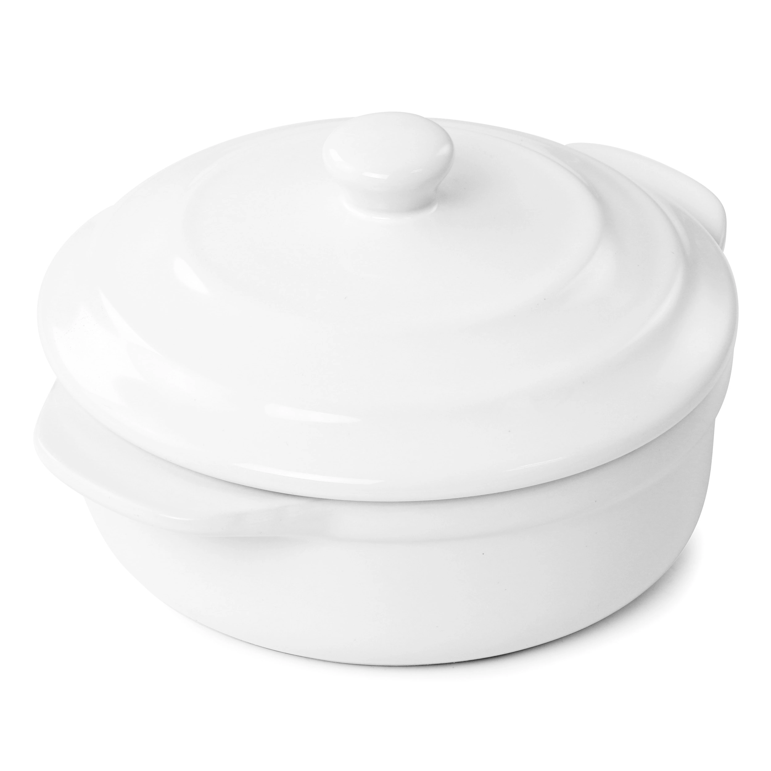 Martha Stewart Stoneware Casserole with Lid in White