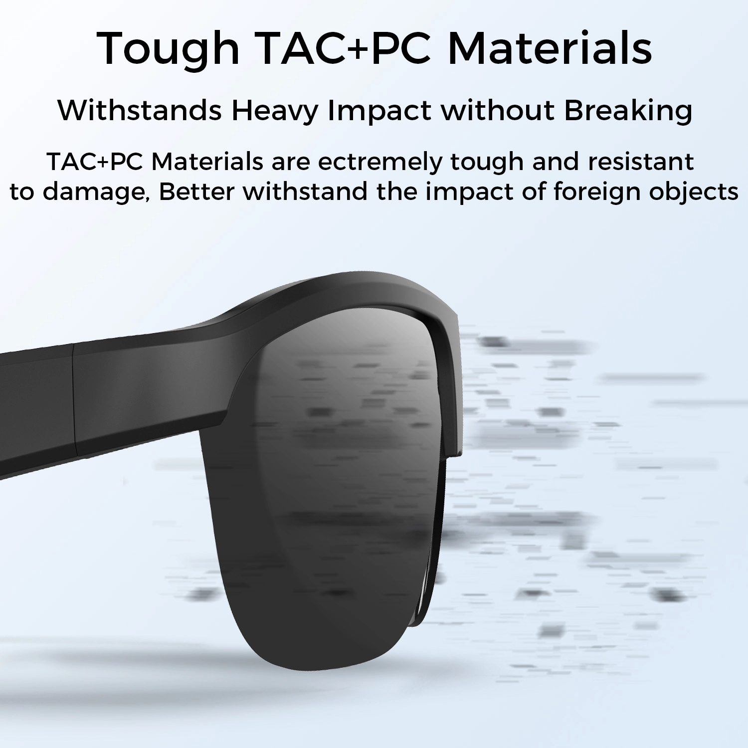 Alpha Digital Polarized Black Lenses, Bluetooth Audio/Mic, IP65 & 5Hr - Smart Glasses
