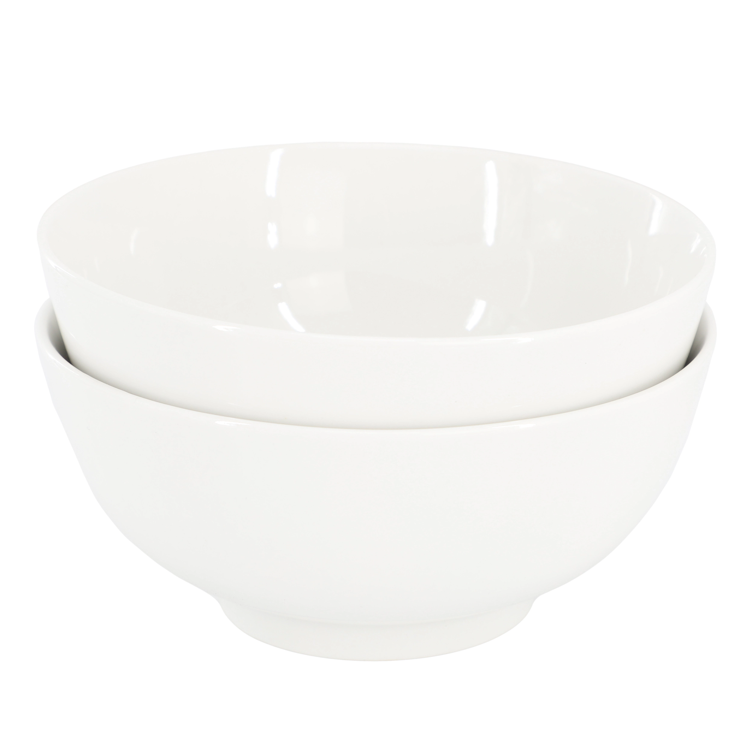 Gibson Home Great Essentials 2 Piece 6.9 Inch Fine Ceramic Noodle Bowl Set in White
