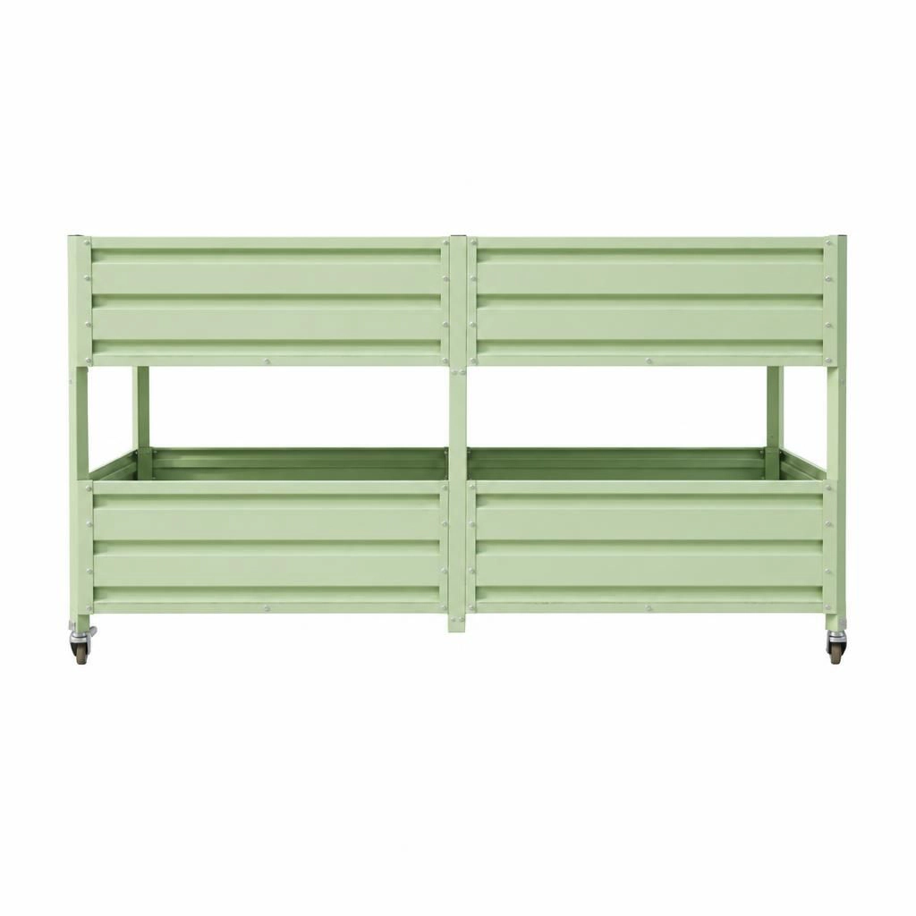 WOW PIONEER Large Elevated Rectangular Metal Raised Garden Planter For Growing Vegetables Herbs And Flowers